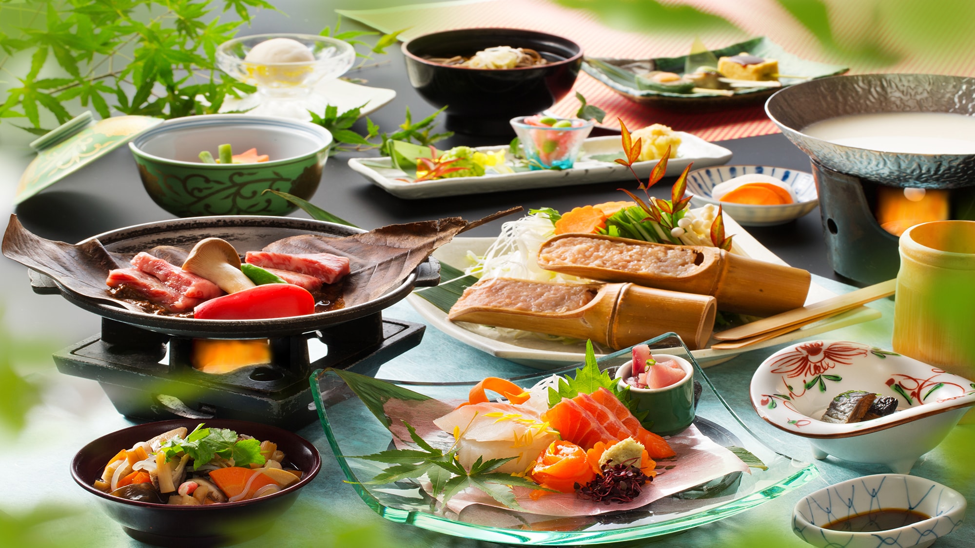 Image of "Aizu local kaiseki cuisine" ♪ It is an example of "summer" ♪ * Contents vary depending on the season and purchase.