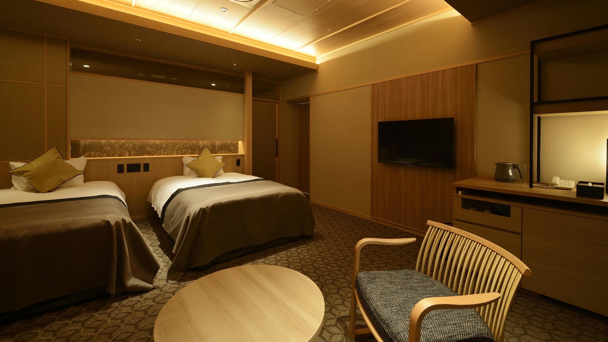 [With open-air hot spring bath] Premium terrace twin / 60 square meters