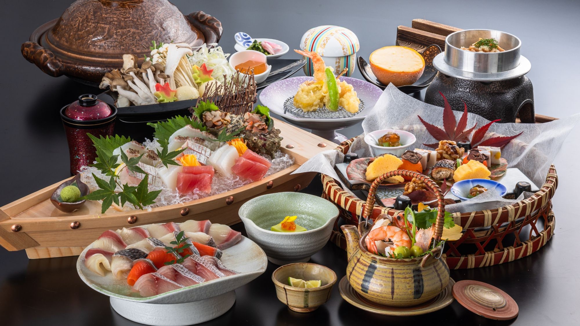 【晚餐/秋季】魚類及魚肉懷石料理菜式/範例