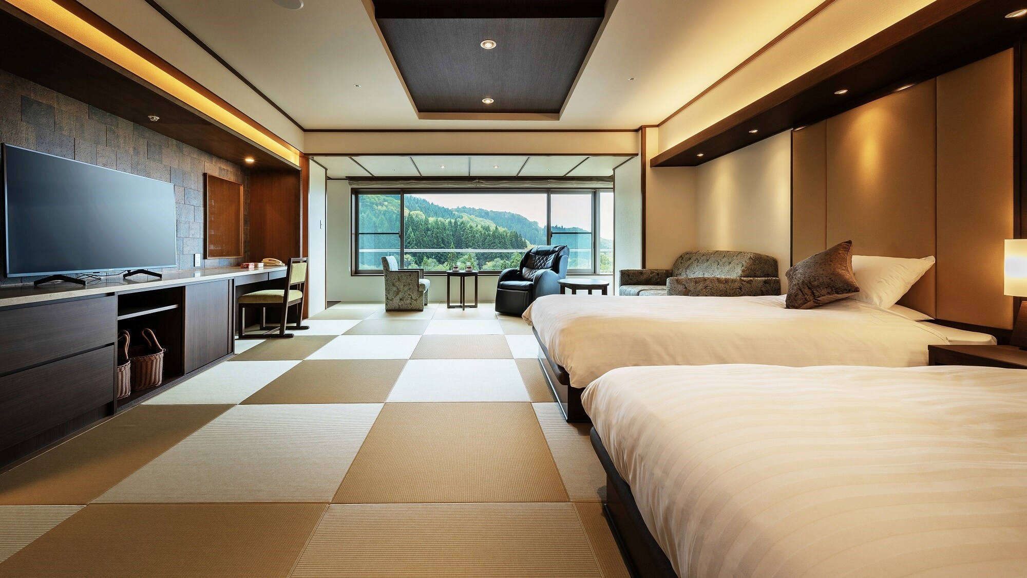 [Renovated in 2021] Japanese-style deluxe twin/massage chair