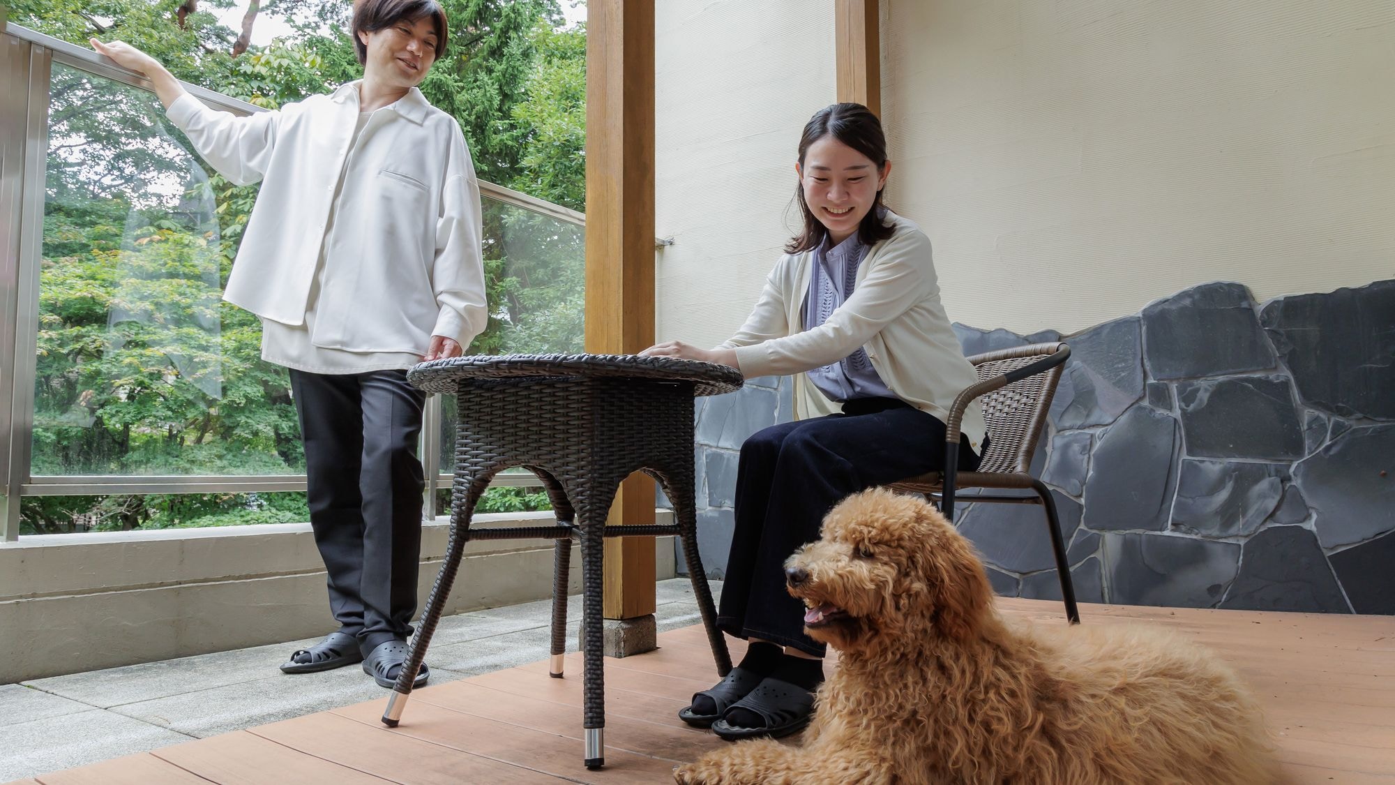 Special Japanese-Western room with open-air bath - Usage example