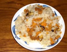 Sea urchin rice - a delicacy made with fresh sea urchin and turban shells