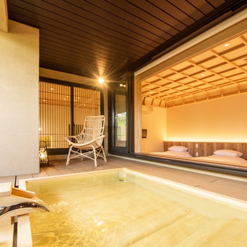[Suite with open roof / Sen] Enjoy the exquisite space design that combines Western and Japanese styles.