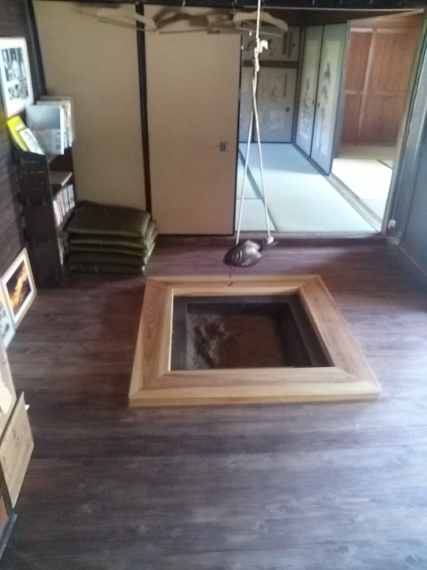 Inside the building.