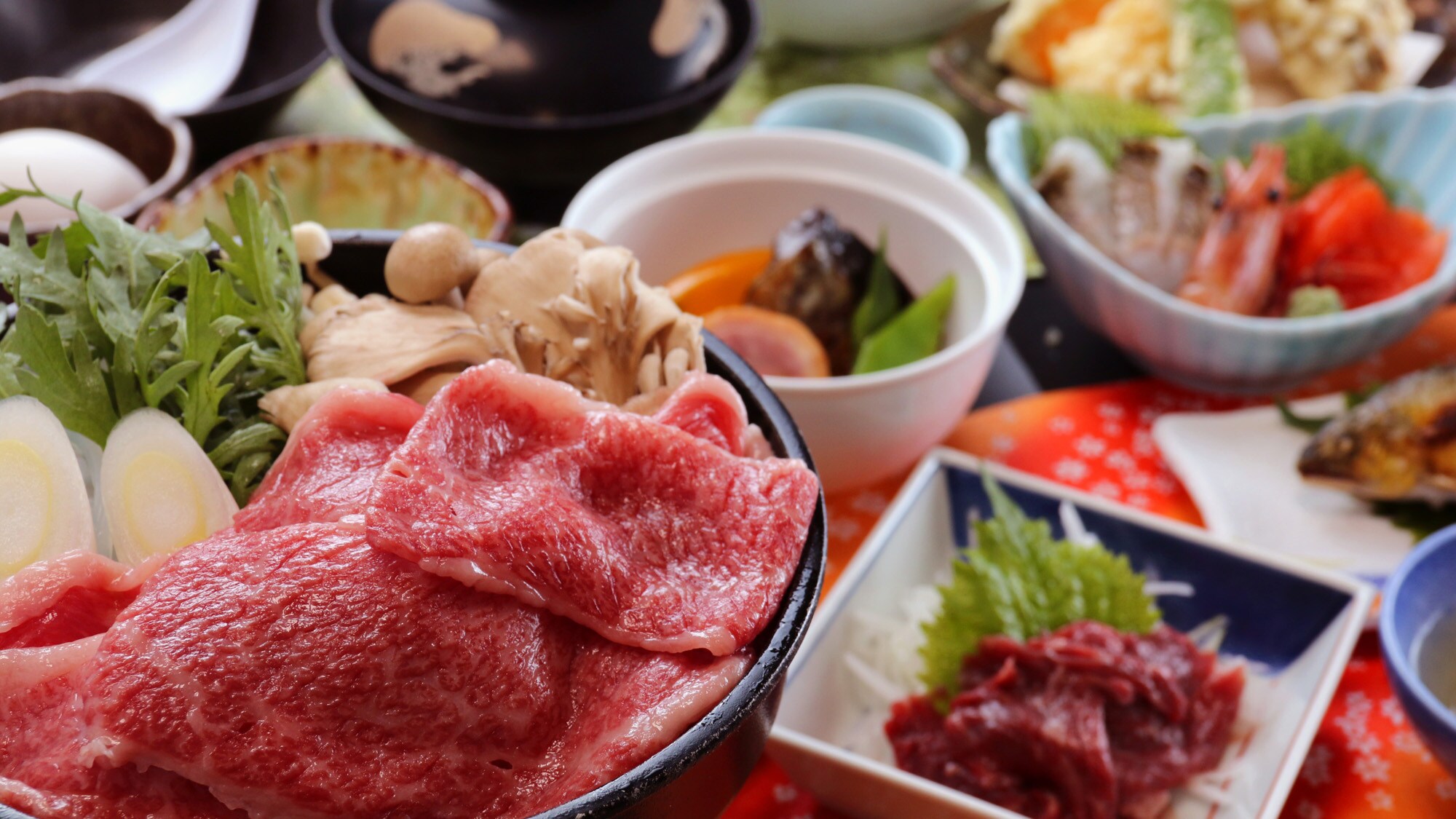 “山人料理+山形牛寿喜烧套餐”