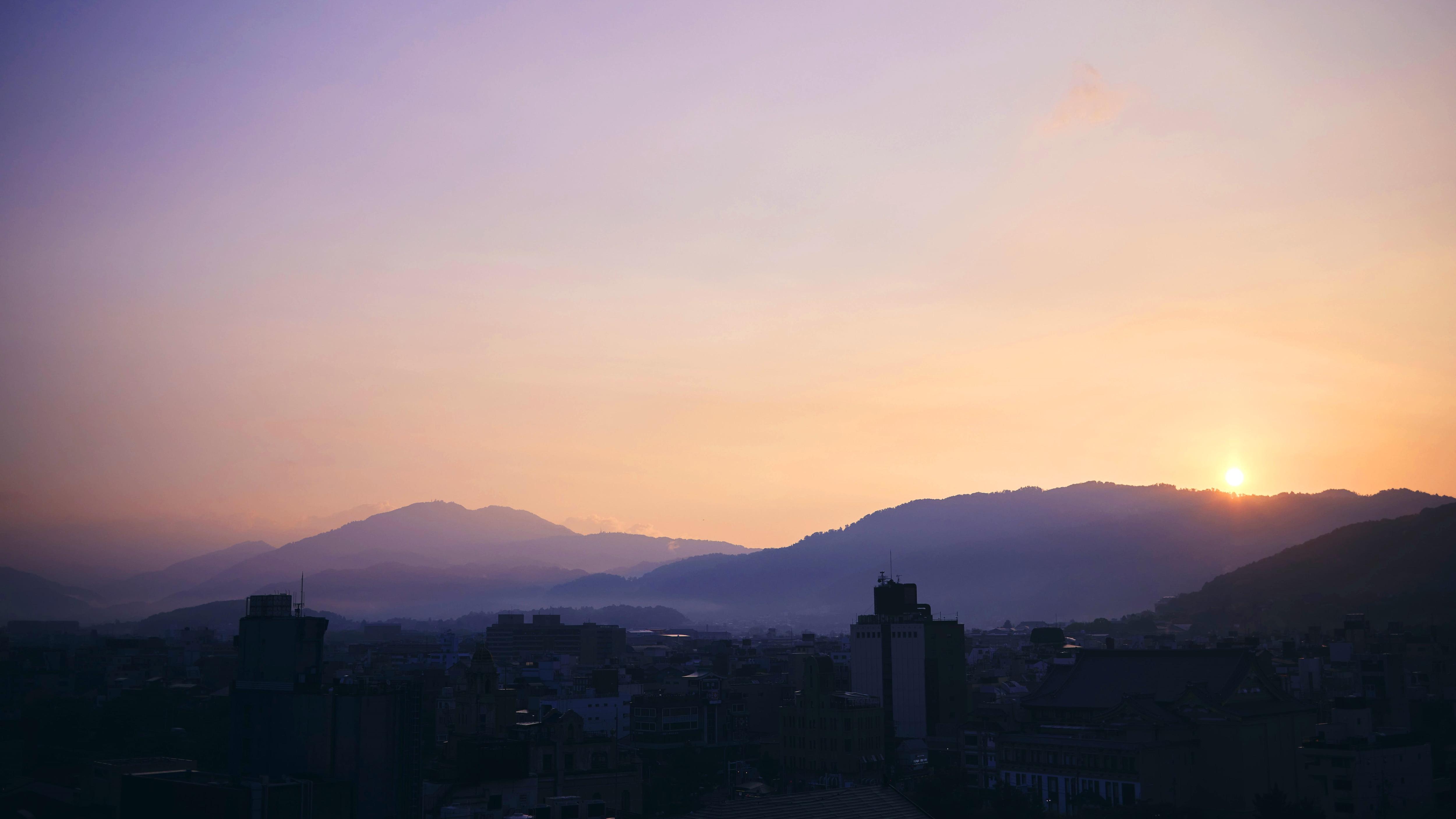 The sunrise seen from the rooftop lounge "Solaniwa Terrace" The terrace is open from sunrise until midnight