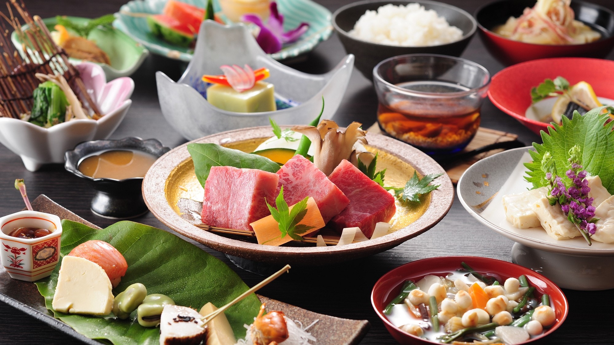* [Dinner] An example of a creative Aizu local cuisine set
