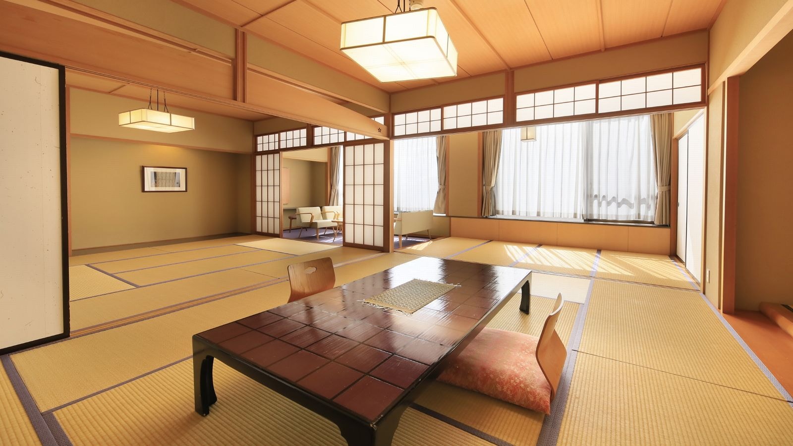 ■ ห้องพิเศษปลอดบุหรี่ ■ "ห้องสไตล์ญี่ปุ่น" 10 เสื่อทาทามิ + 10 เสื่อทาทามิ + ขอบกว้าง [มีอ่างอาบน้ำและห้องส้วม]