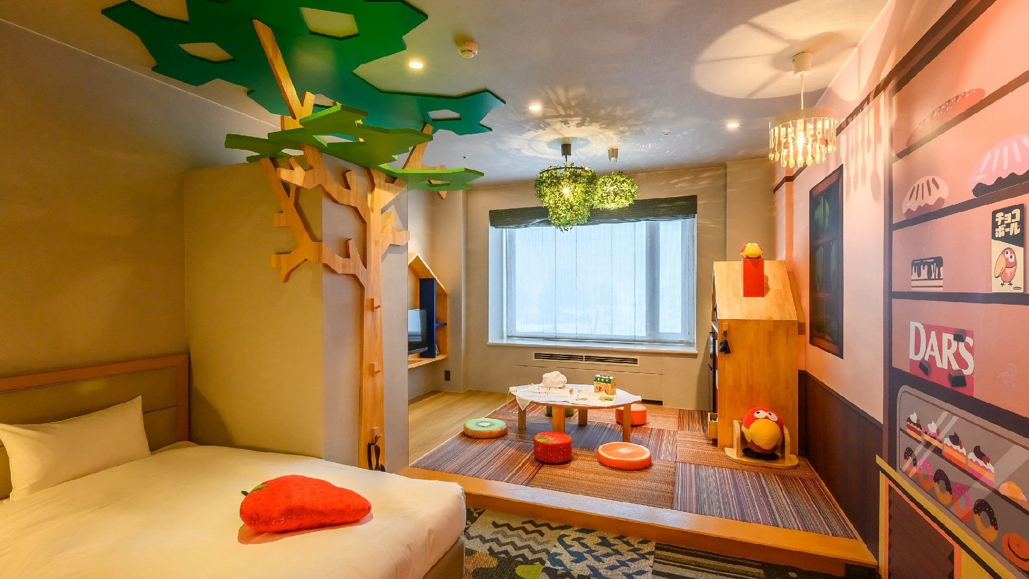 【キョロちゃんルーム「森のお菓子屋さん」】森永製菓とコラボレーションした体験型客室