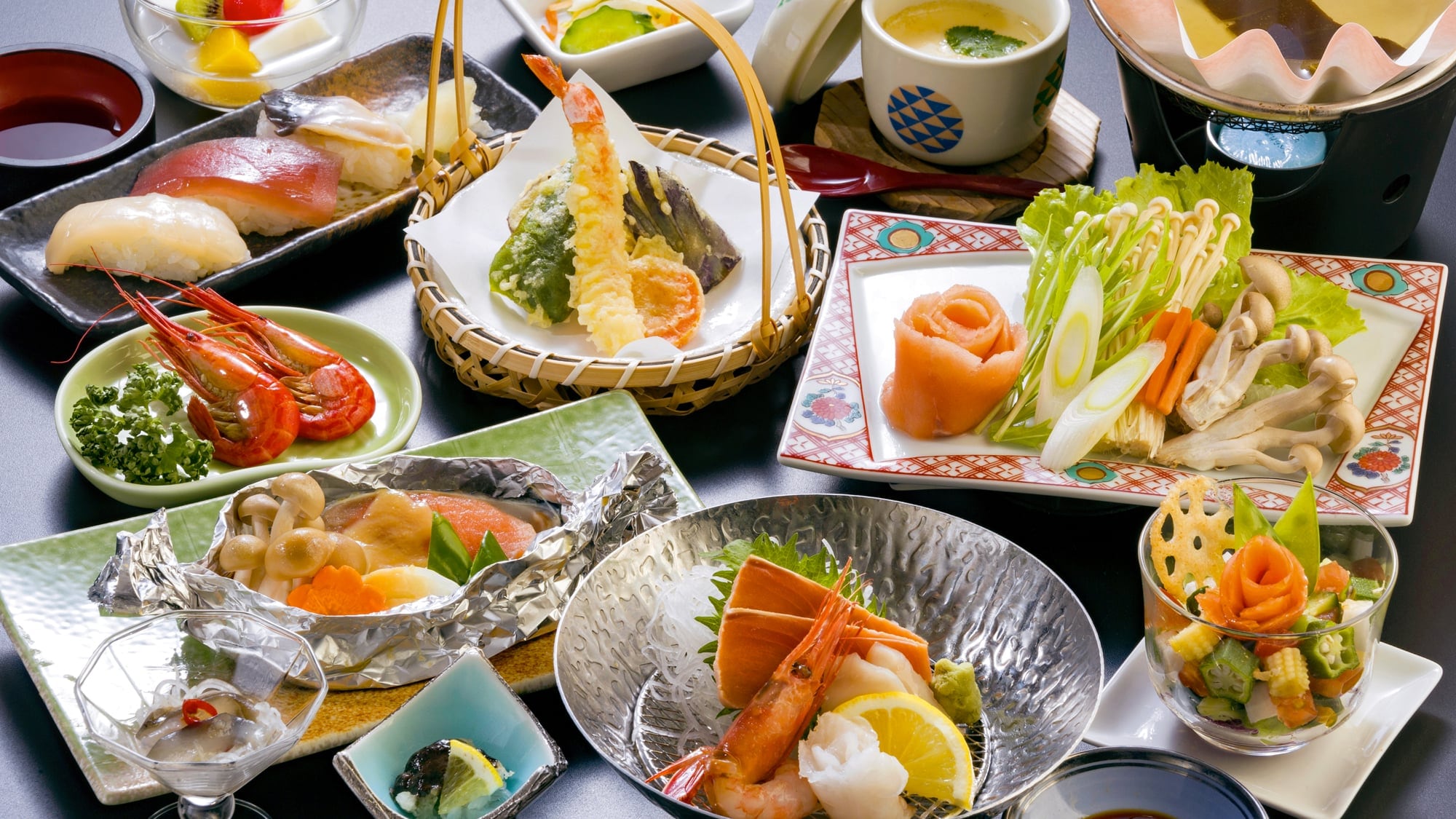 [Dinner example <recommended plan>] Enjoy seafood.