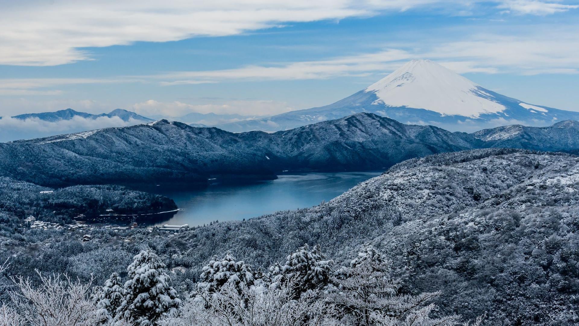 วิวฤดูหนาวจากจุดชมวิวภูเขาไฟฟูจิ [Mt. Taikan]