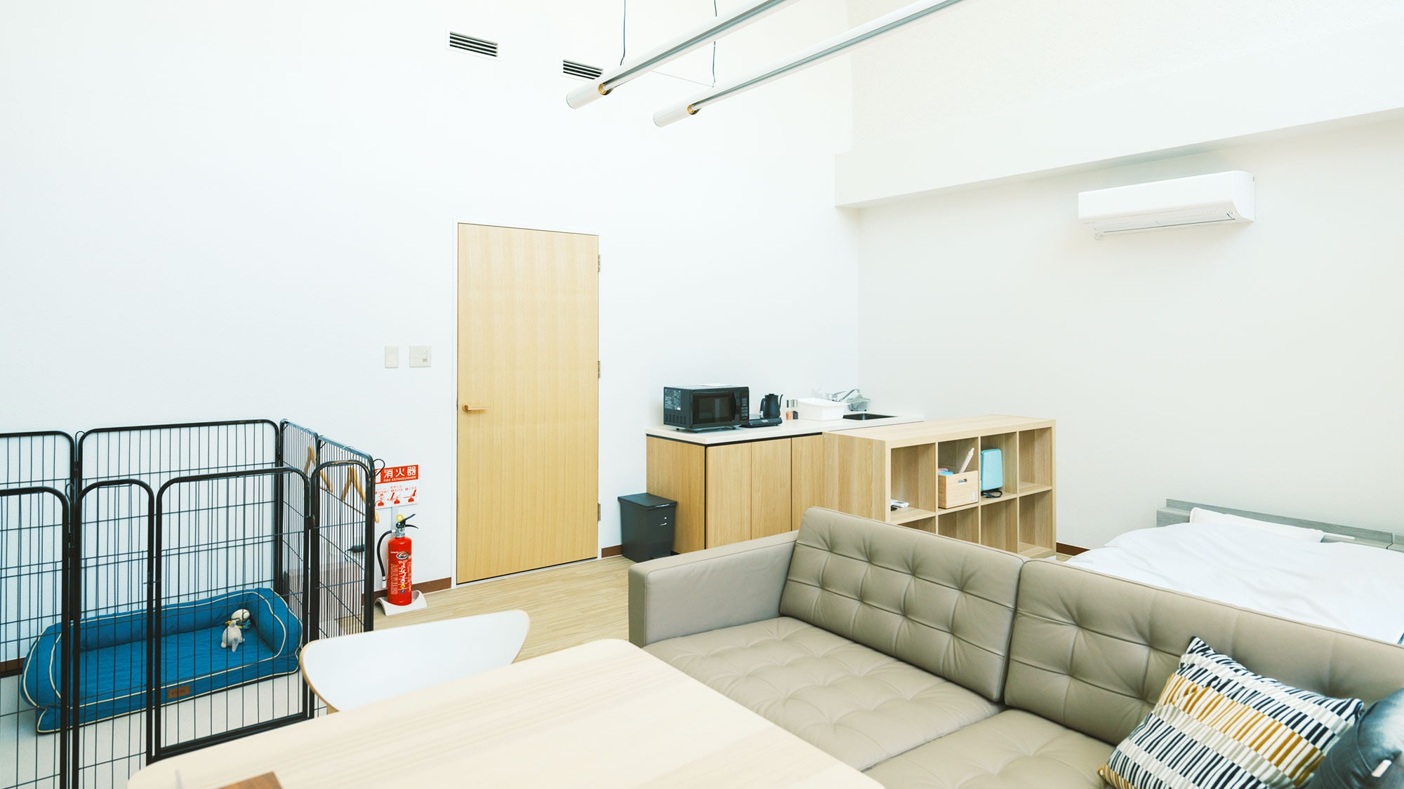 [Có chó・Phòng 0 (48m2)] Các tiện nghi dành cho thú cưng như giường và nhà vệ sinh cũng được cung cấp.