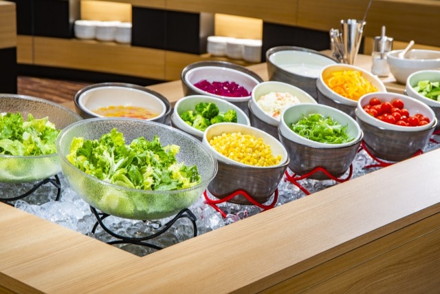 Breakfast buffet salad corner