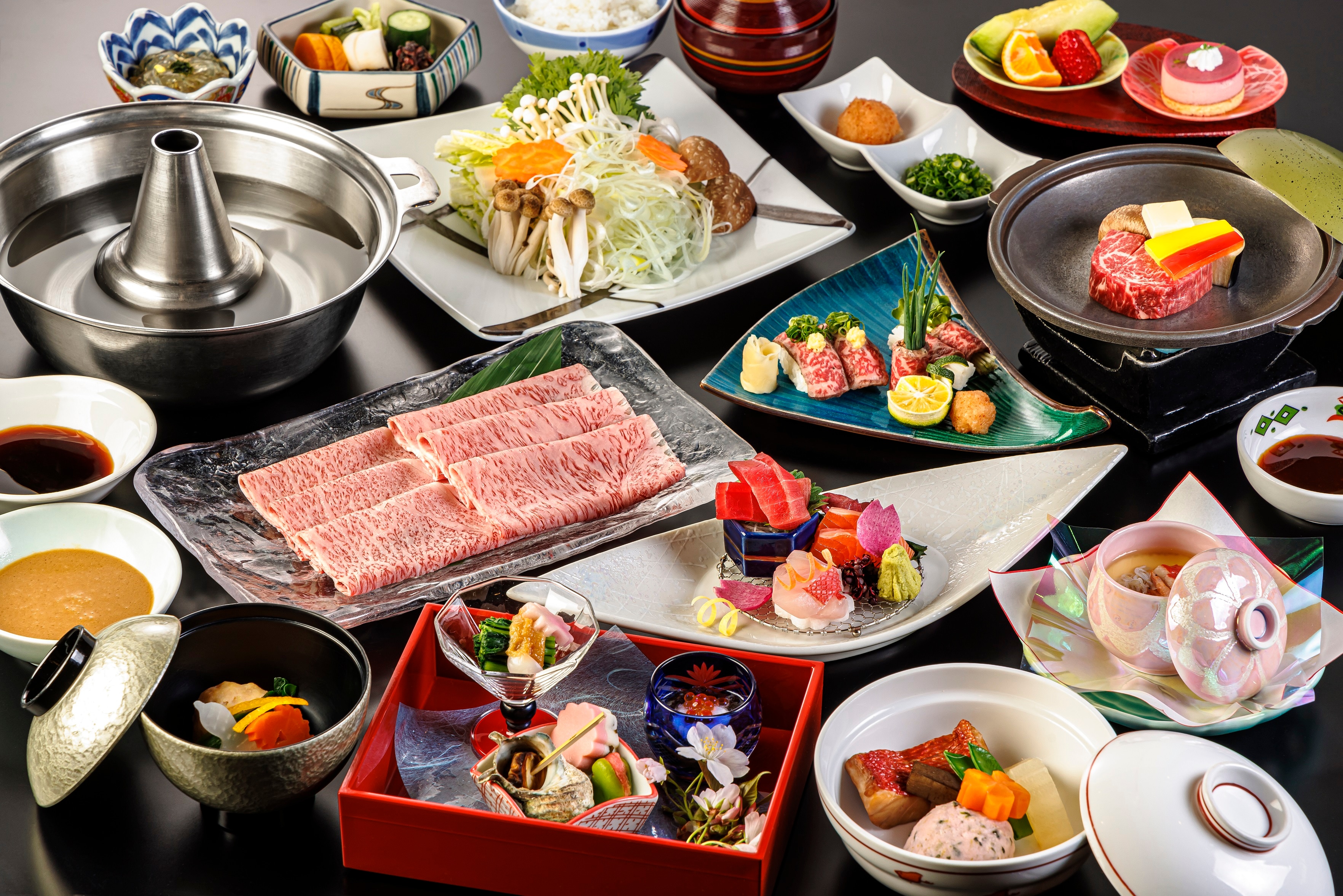 Domestic wagyu beef kaiseki