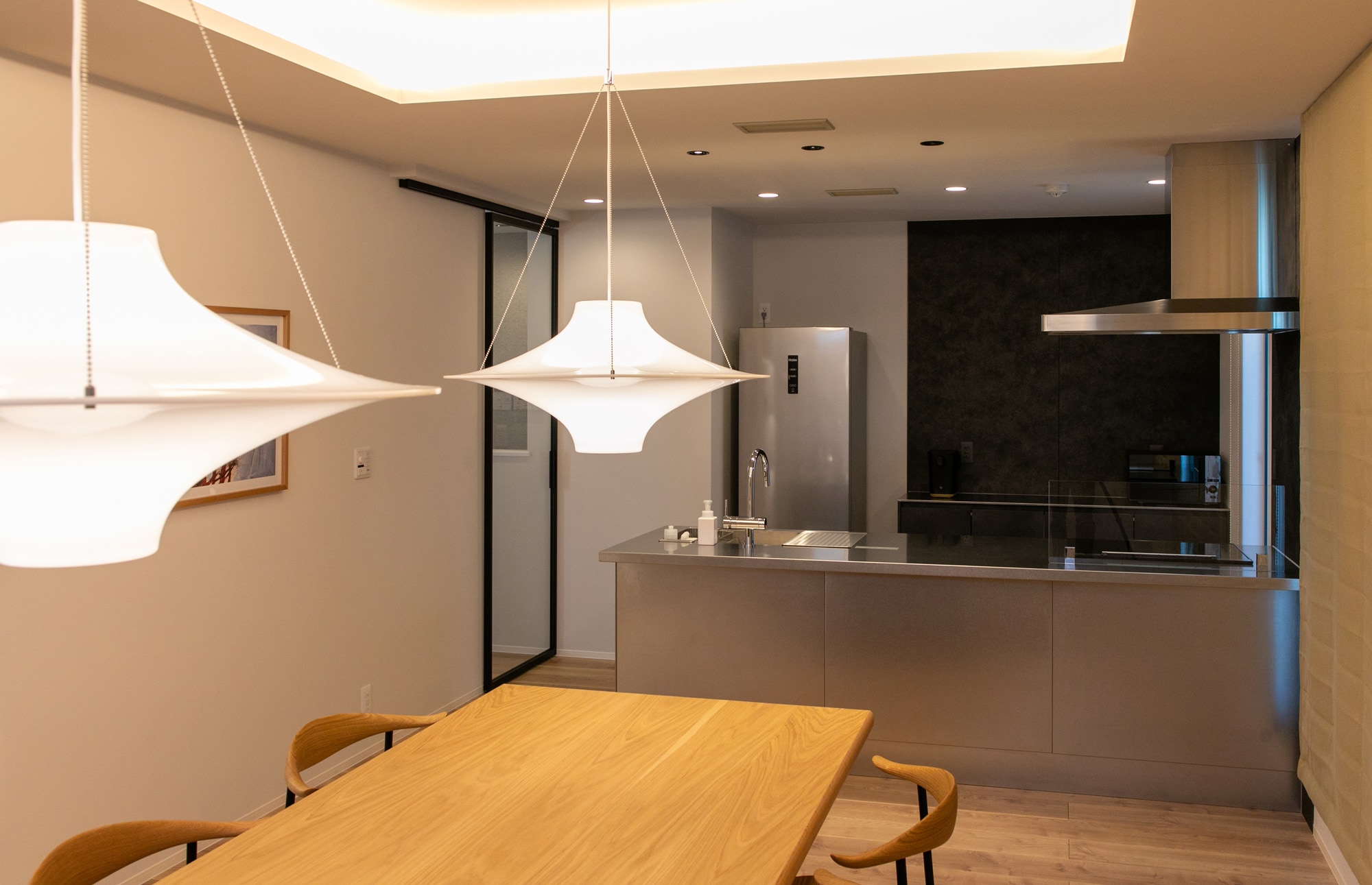 Dining room and kitchen