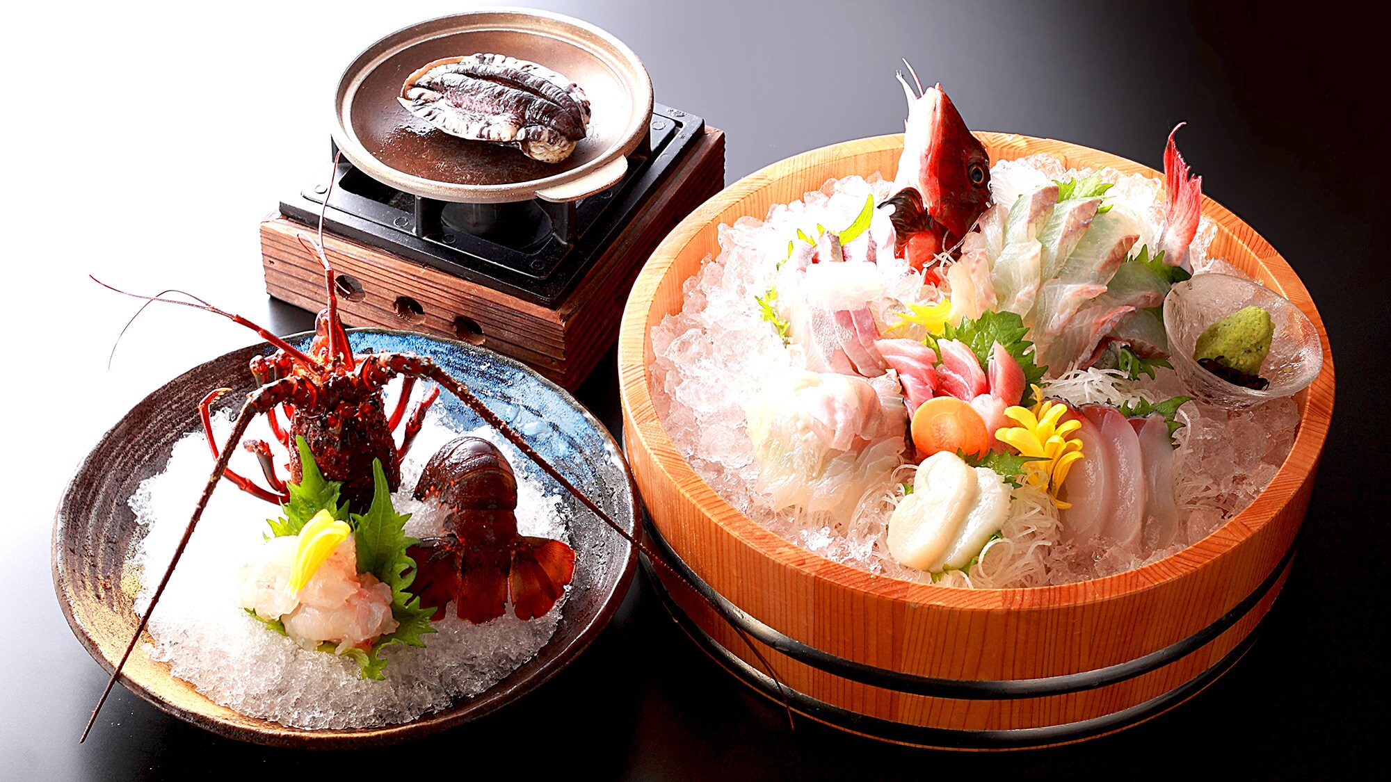 Lobster, abalon, dan ikan segar