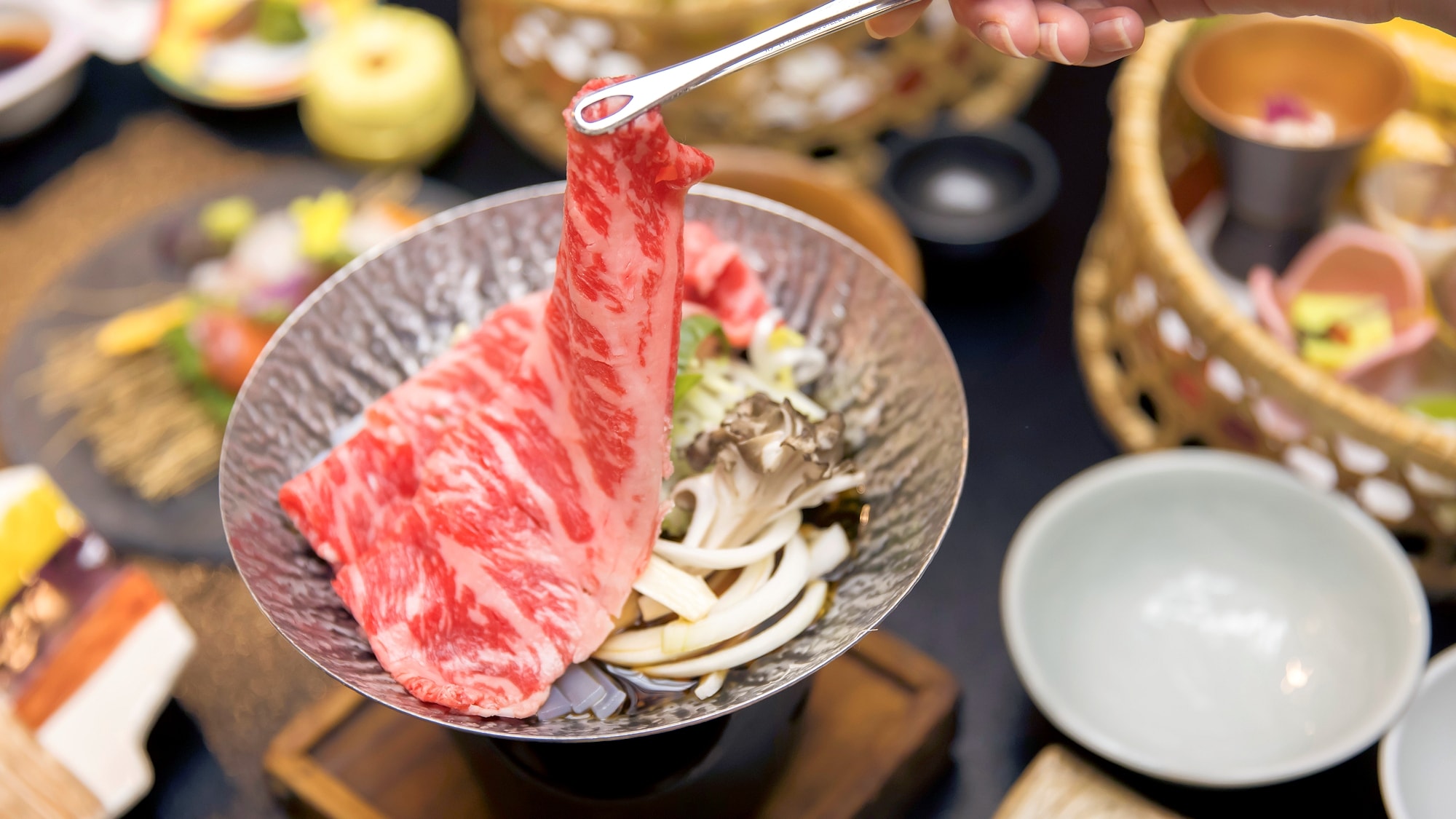 ■ Meals ■ An example of a day's menu (Joshu Akagi beef sukiyaki)