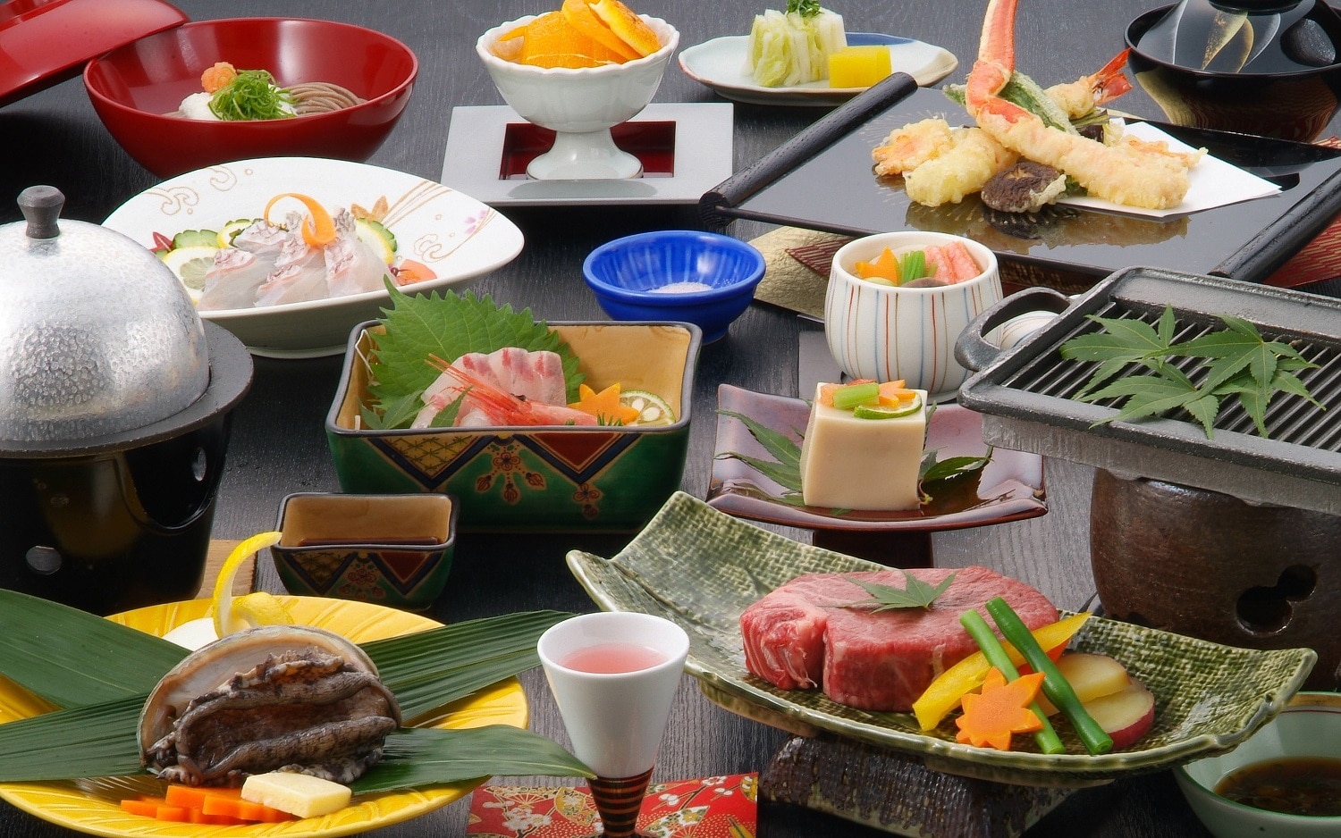 鮑魚和鳥取牛肉牛排套餐（冬季）