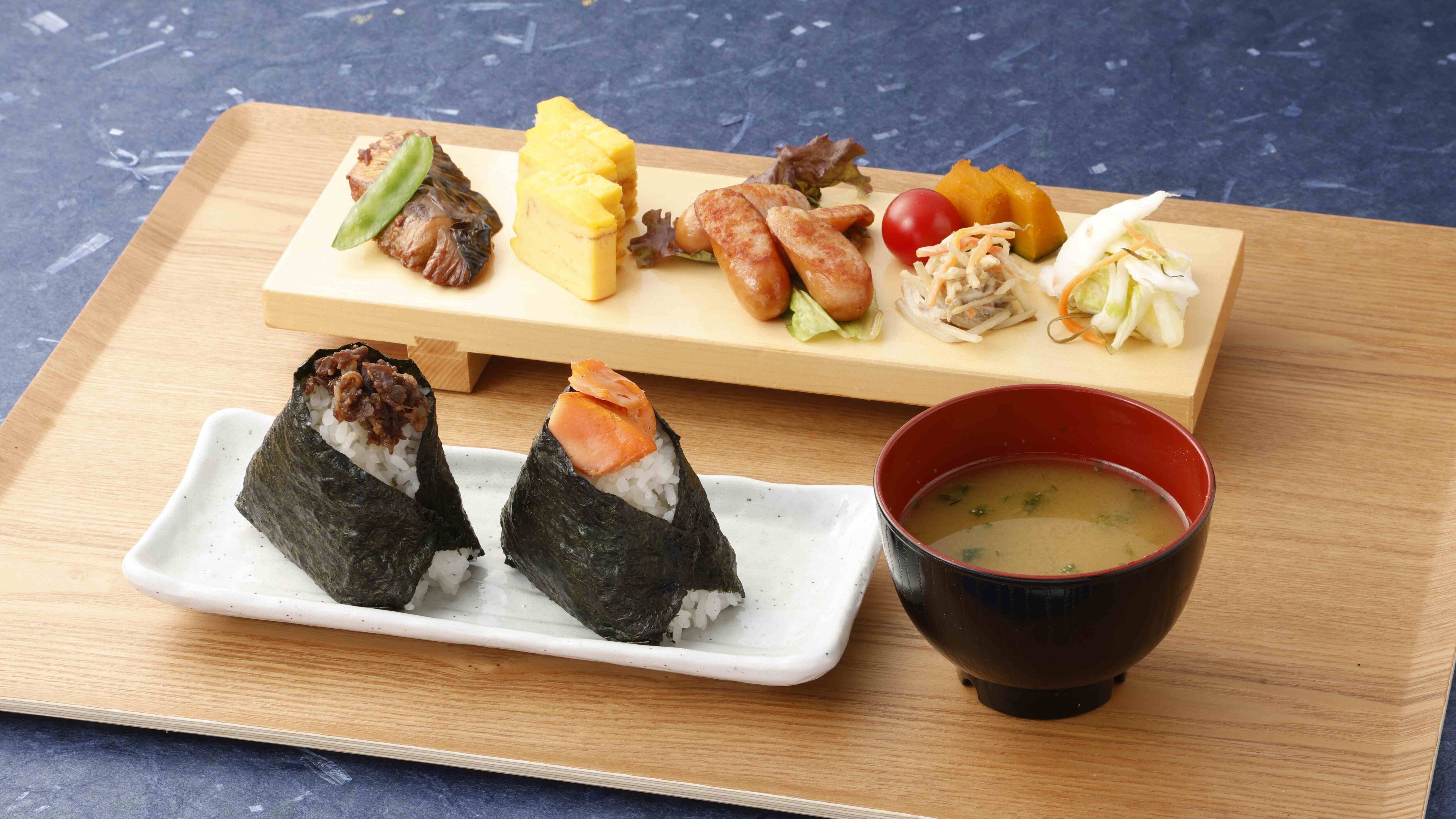 Japanese breakfast (rice ball version)