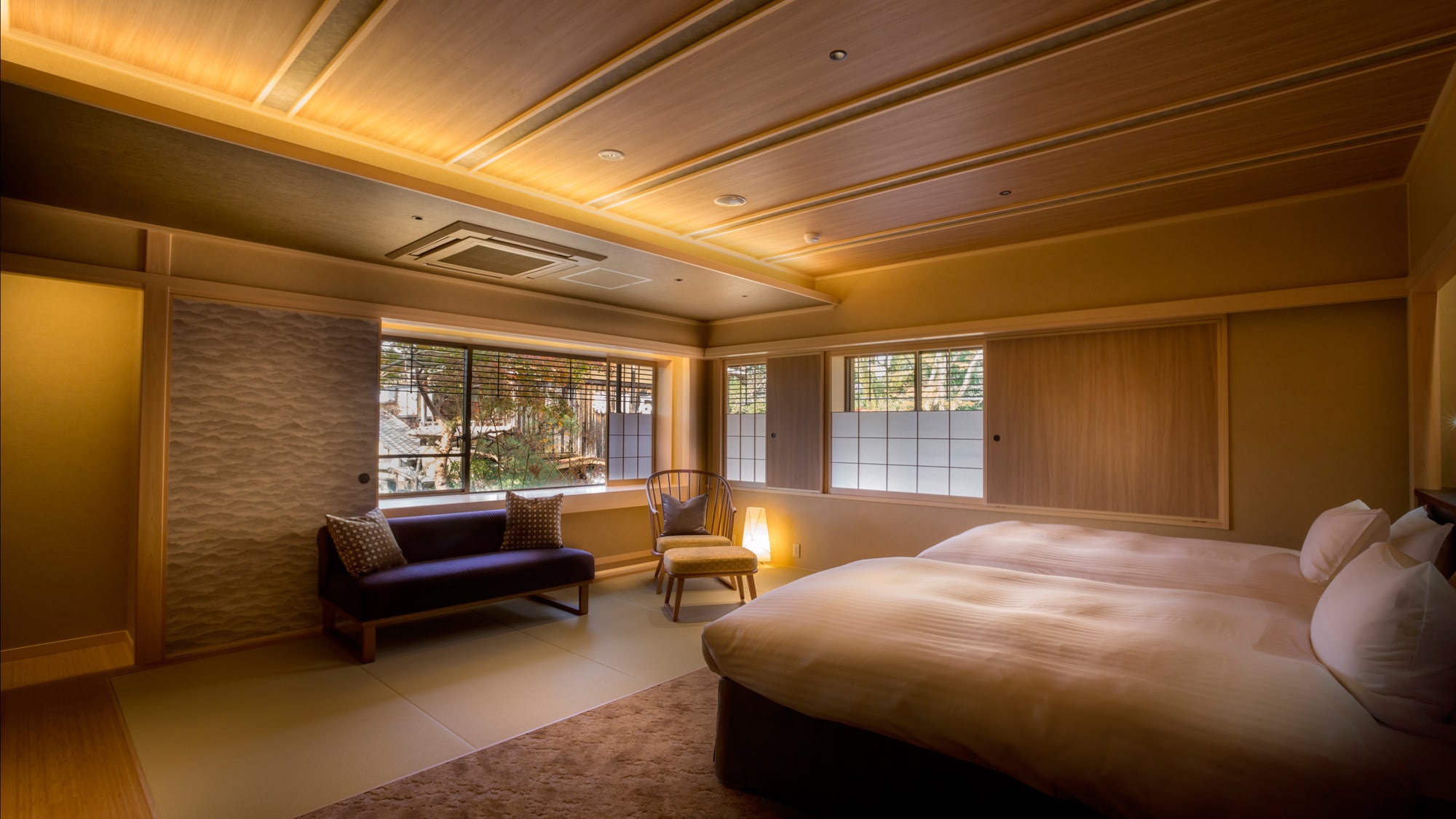 Japanese-Western style room B with semi-open-air bath