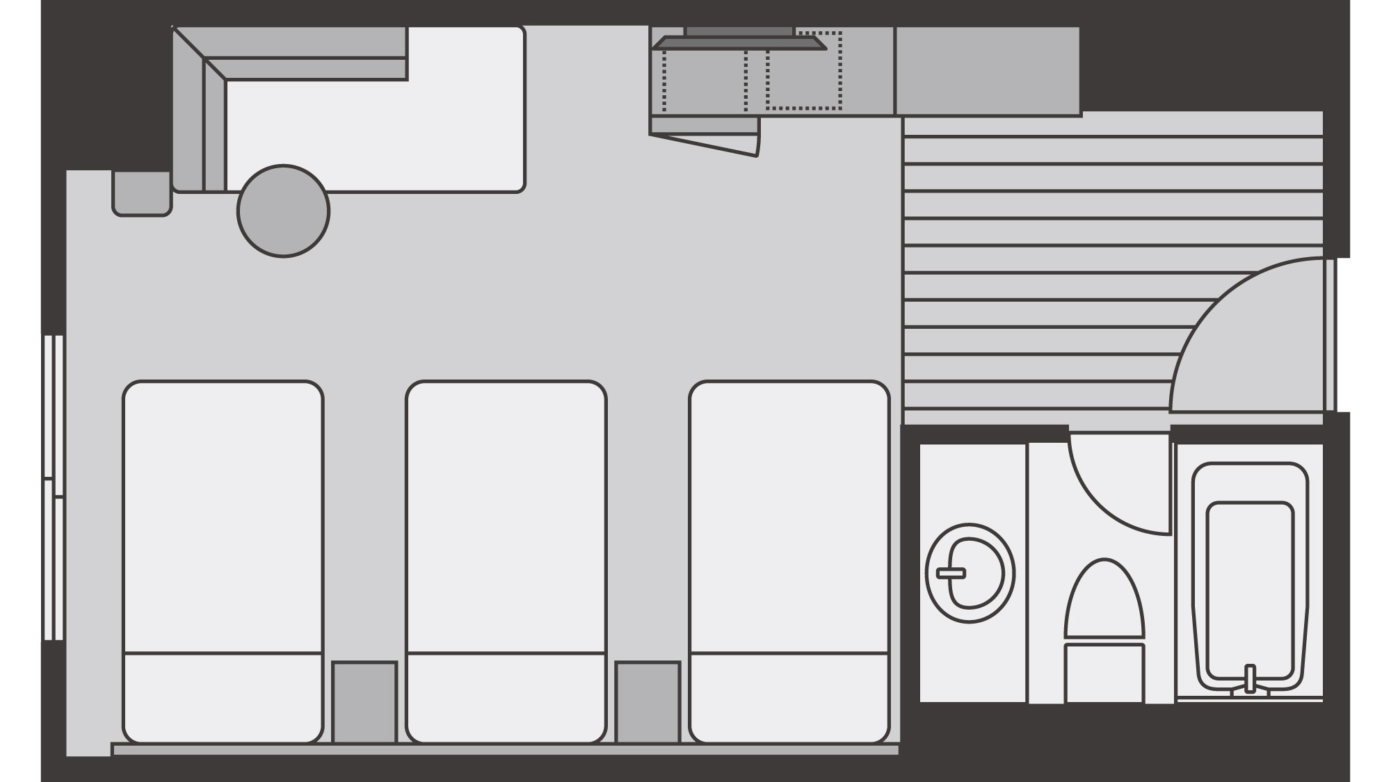 [Ocean View Superior Triple] [Superior Triple] Floor plan example