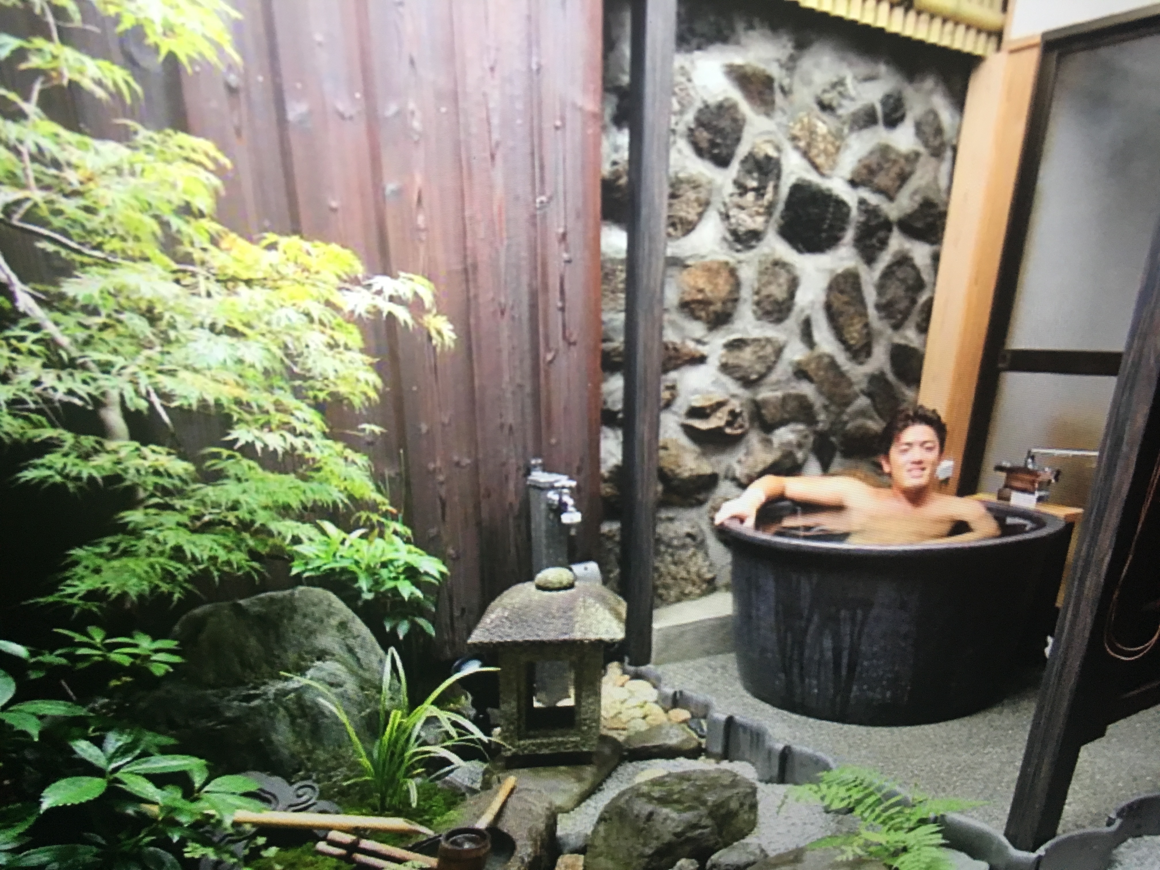 A blissful moment. Relax and soothe your tired body in our famous open-air bath!