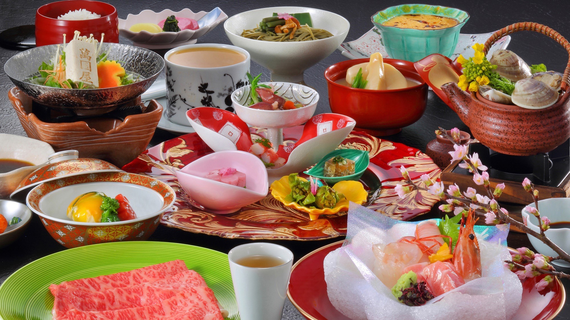 Yamagata Beef Shabu-Shabu Japanese Kaiseki Course (Spring) *Image for illustration purposes only