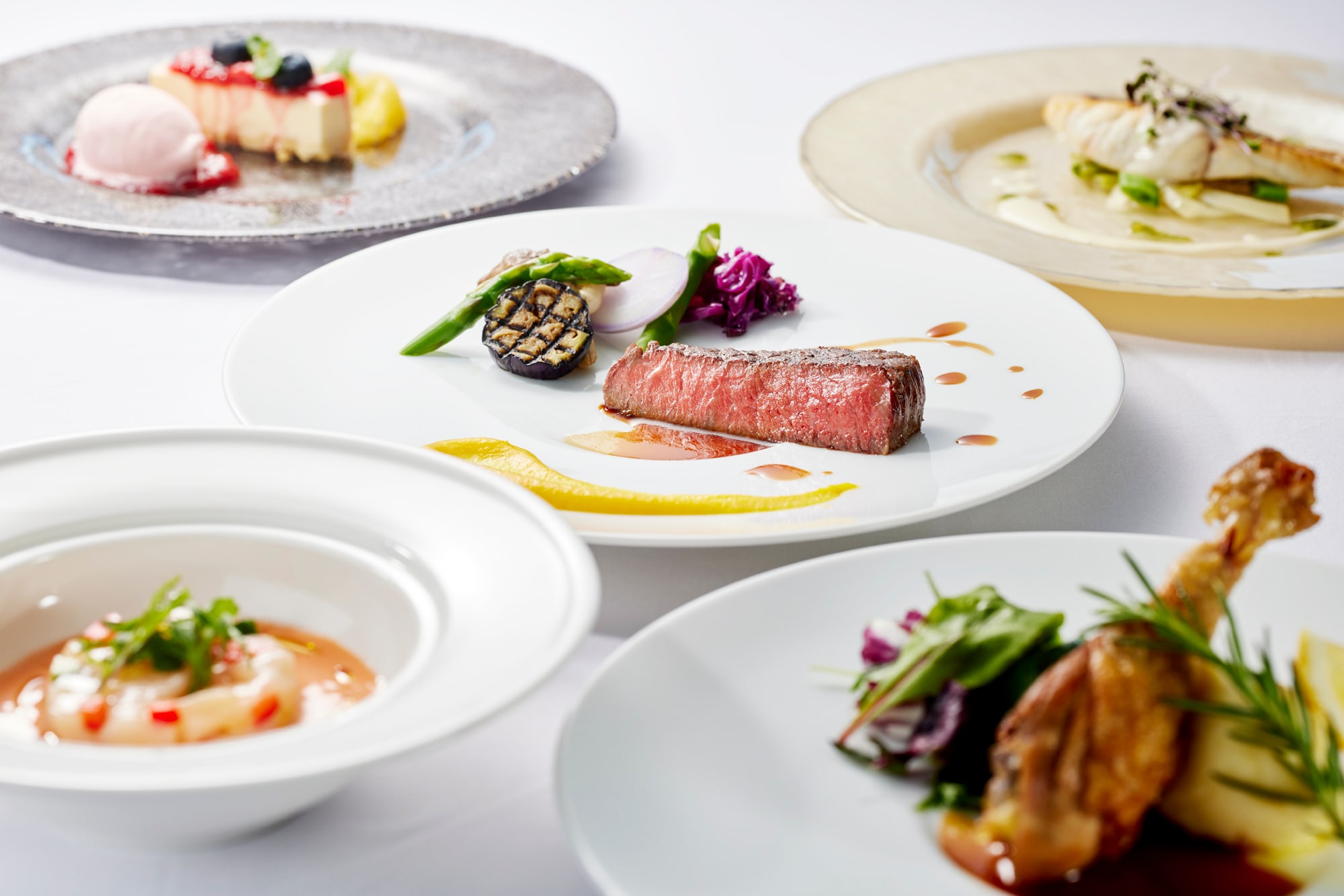 Locally produced course dinner