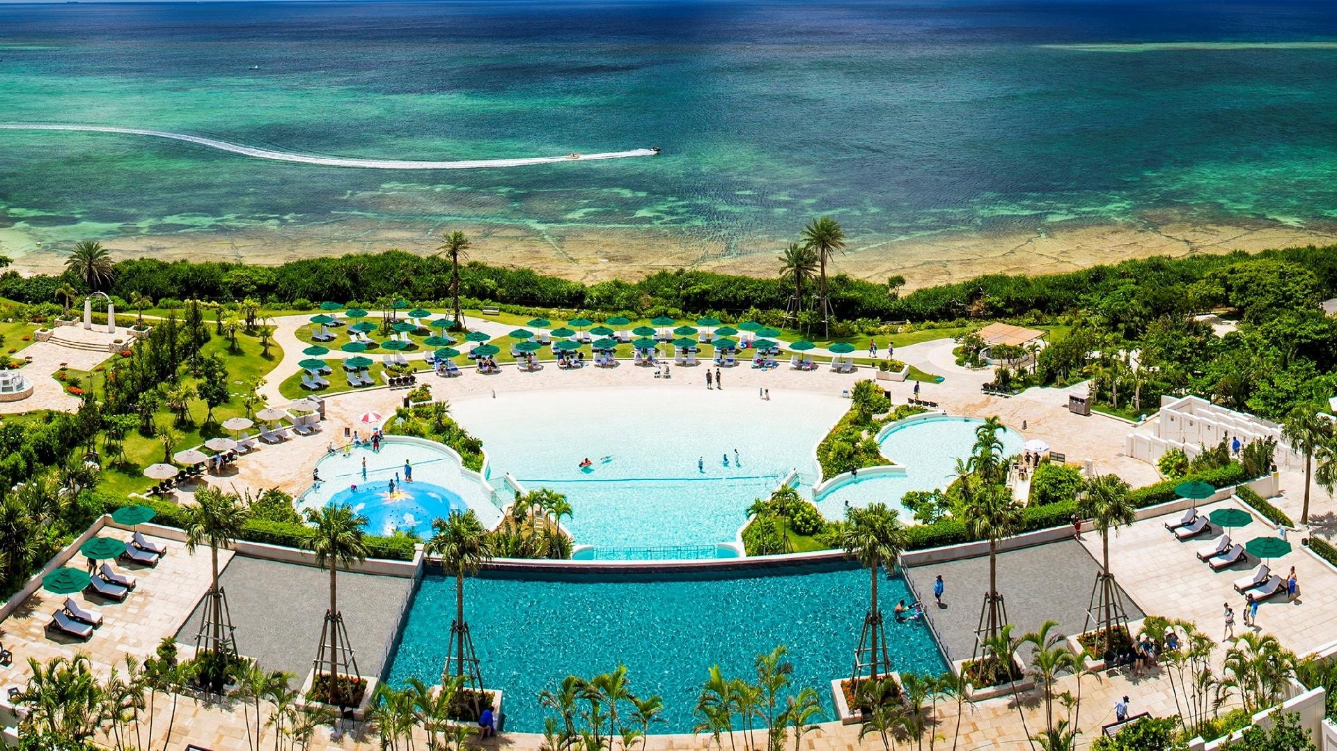 Full view of the garden pool