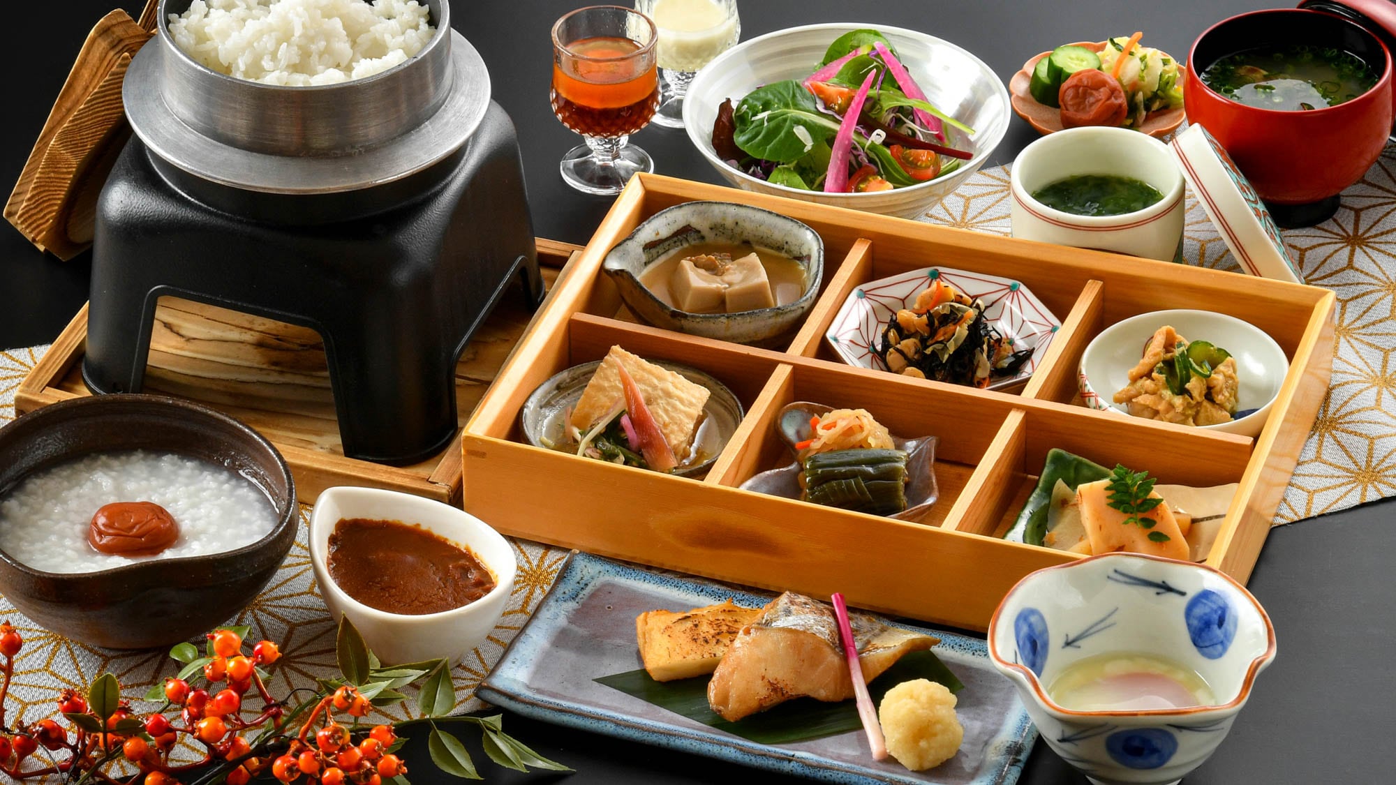 Breakfast: Japanese set meal
