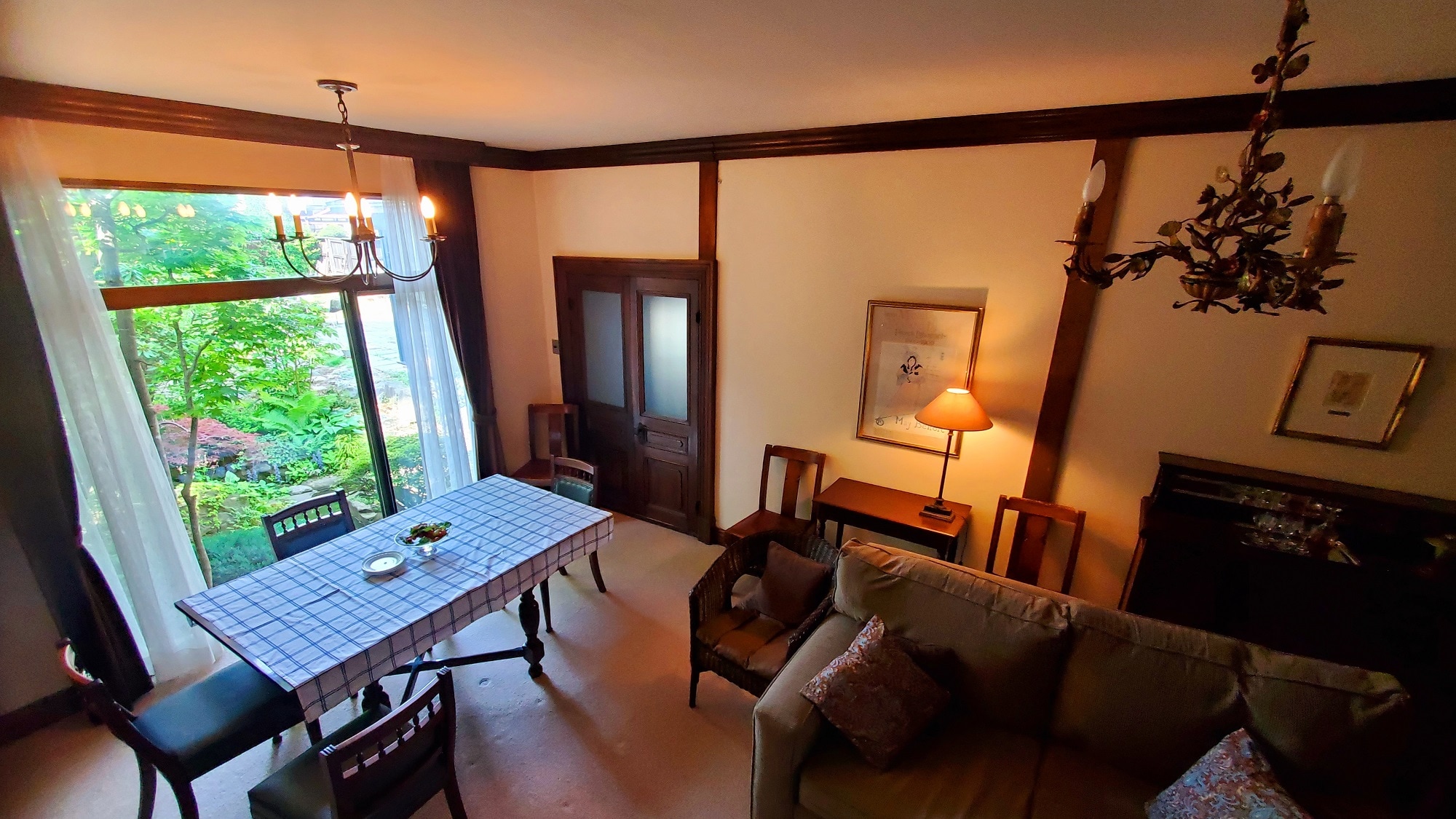 View of the courtyard from the dining area
