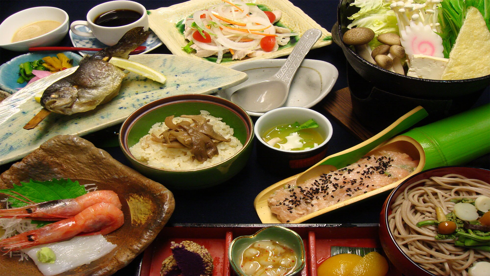 【晚餐範例】享用使用當地食材烹調的信州風味晚餐