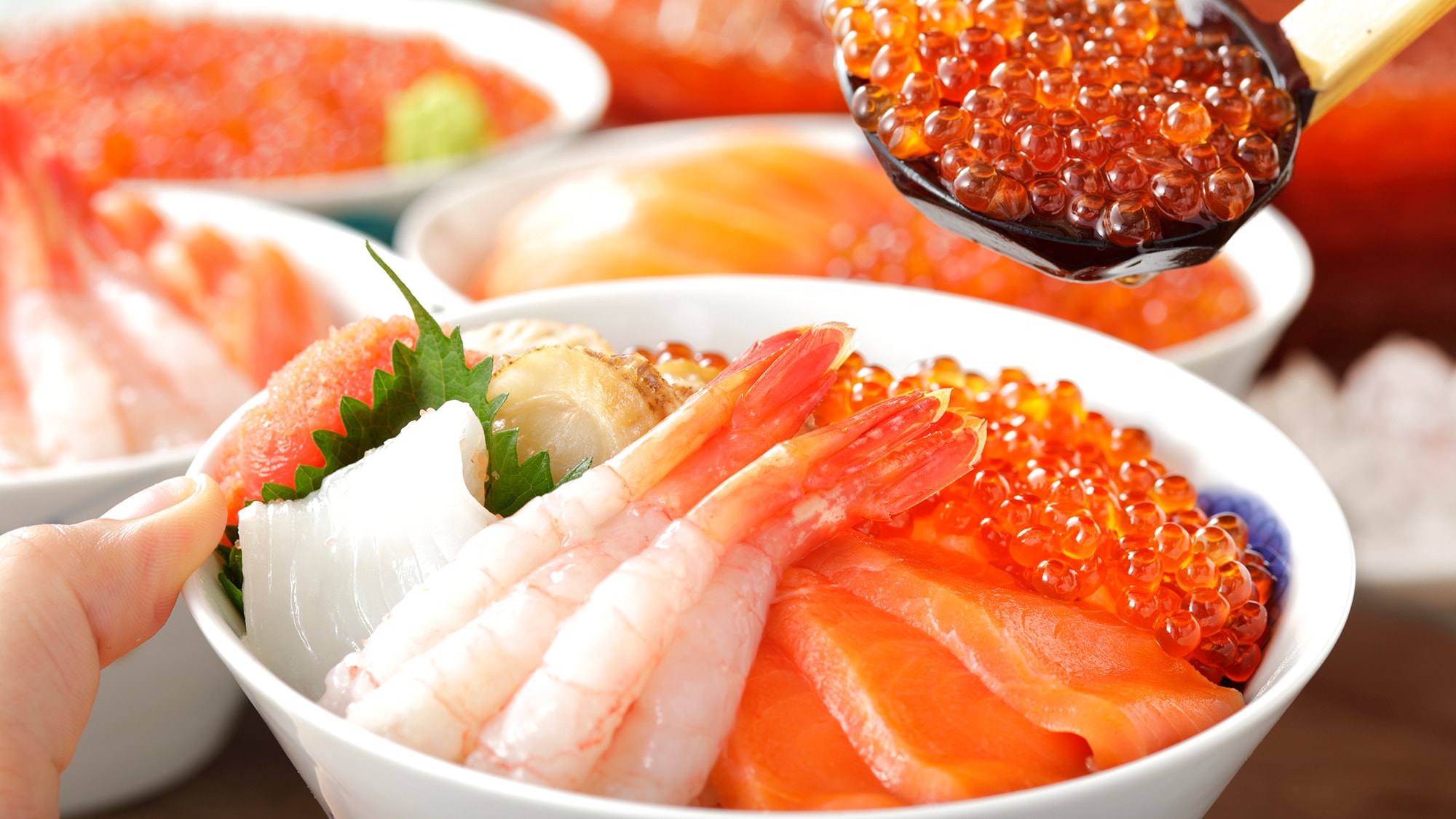 [Breakfast buffet] Excellent freshness! You can make a seafood bowl with your favorite ingredients!