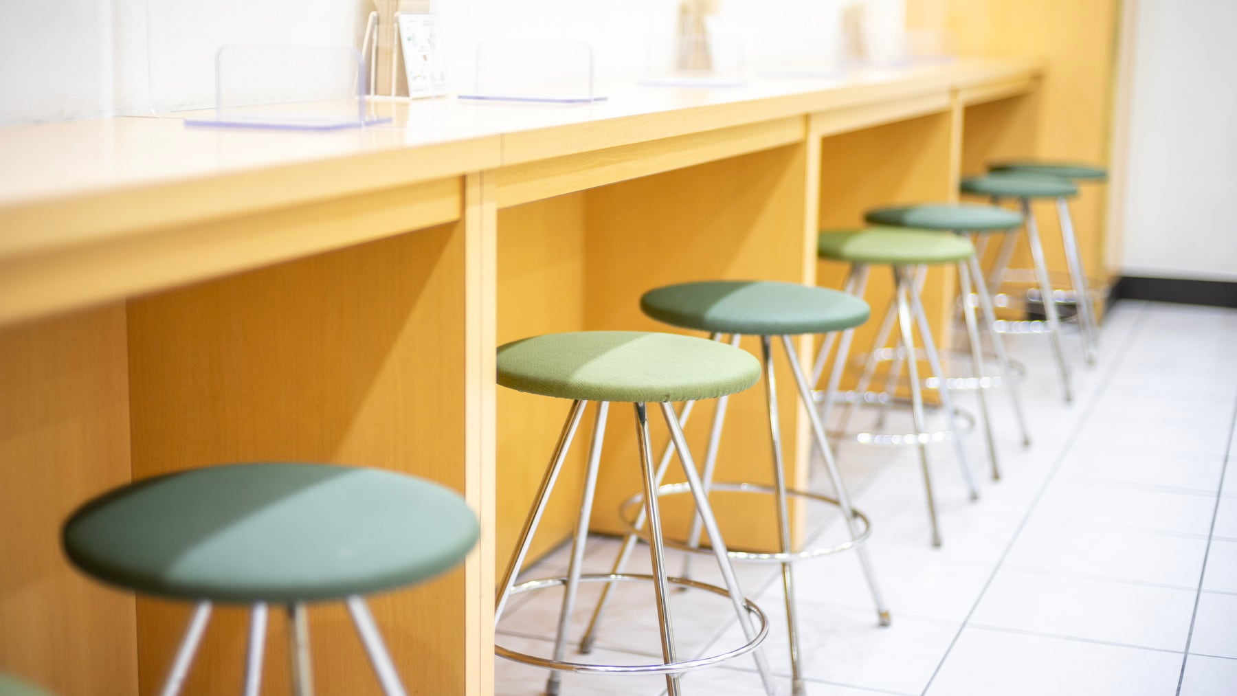 The breakfast area seats are also available for lunch and dinner.