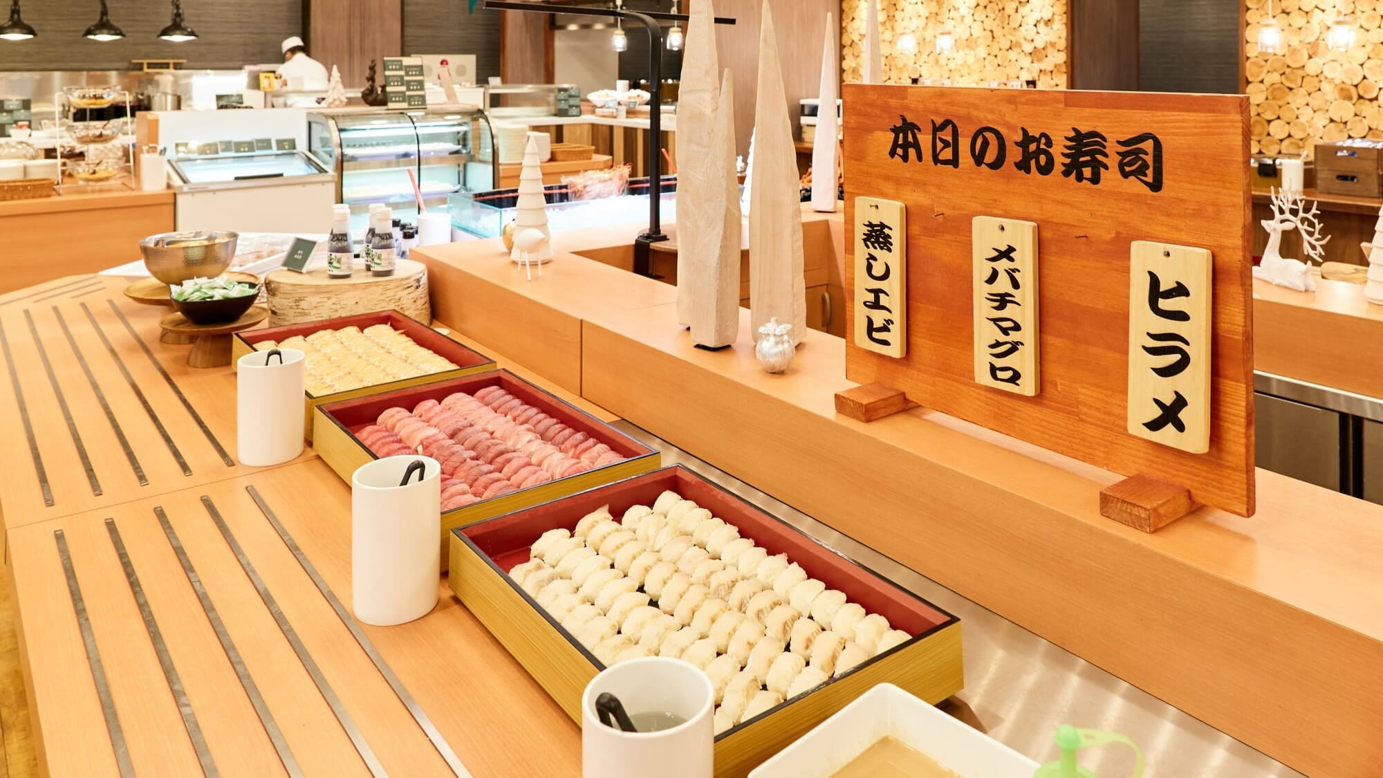 ◆【自助晚餐】在人气寿司区享用新鲜海鲜。