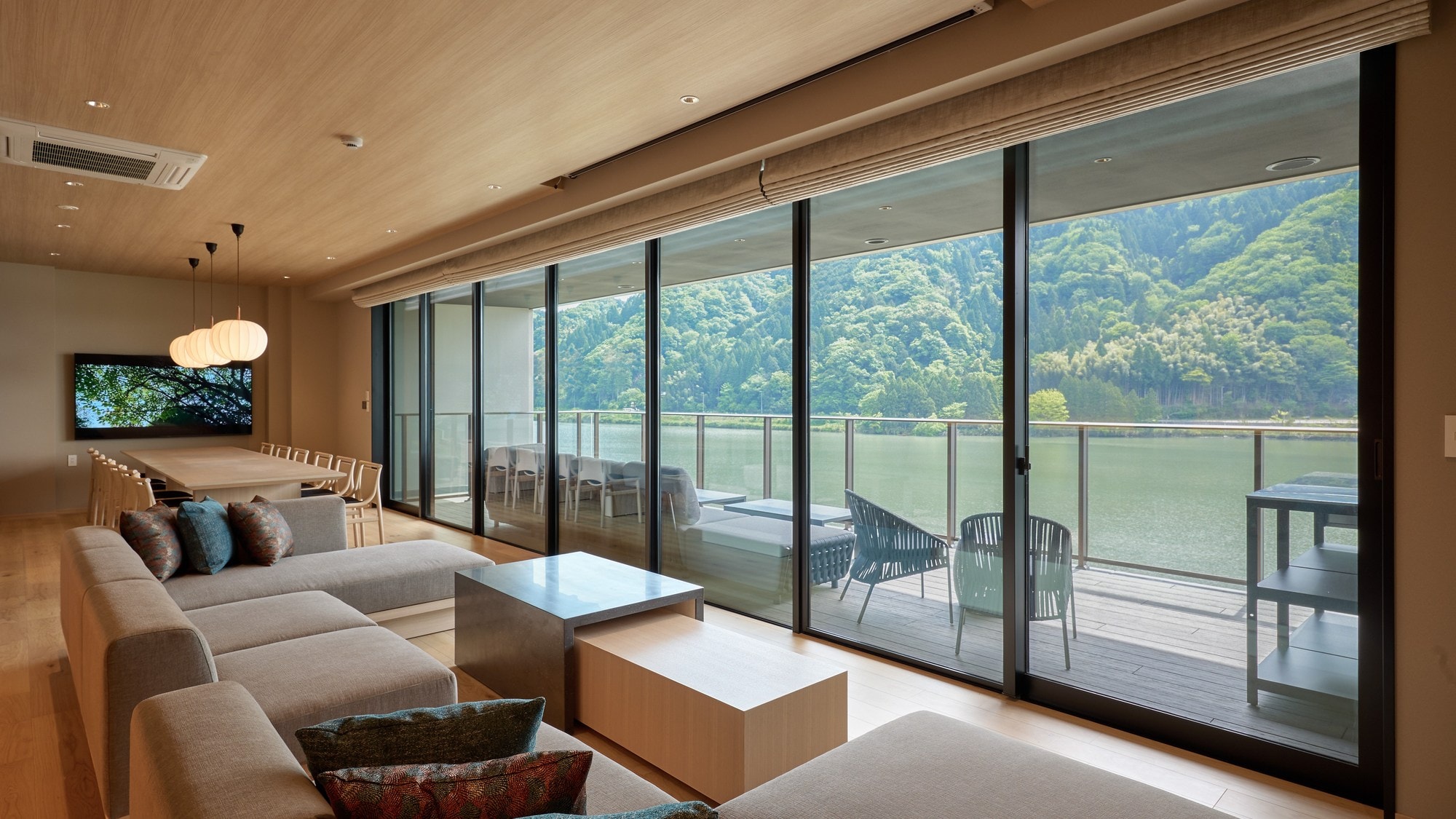 A: Living room + dining room