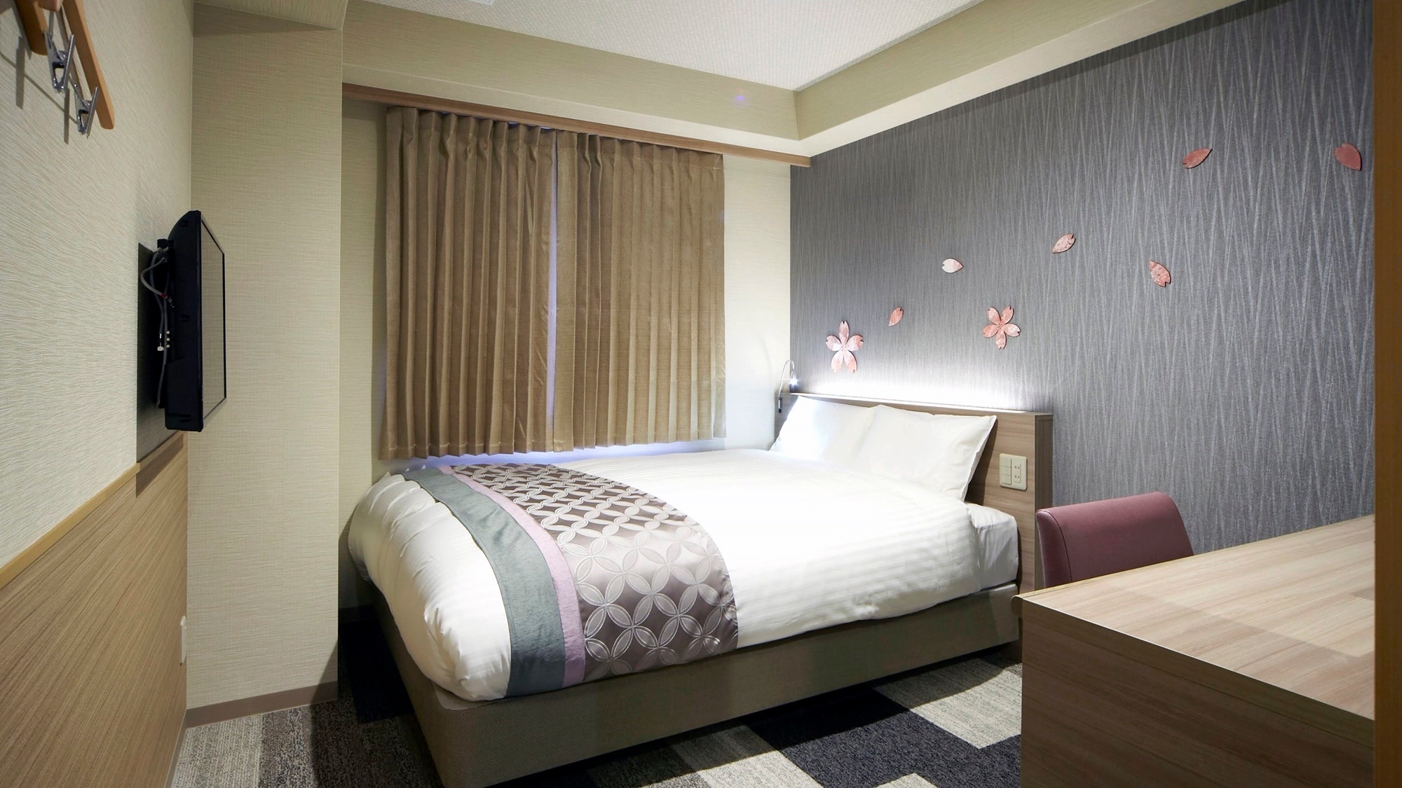  [Bebas rokok] Kamar double (tempat tidur lebar 150cm) <15㎡> Koneksi WiFi gratis / tempat tidur Simmons