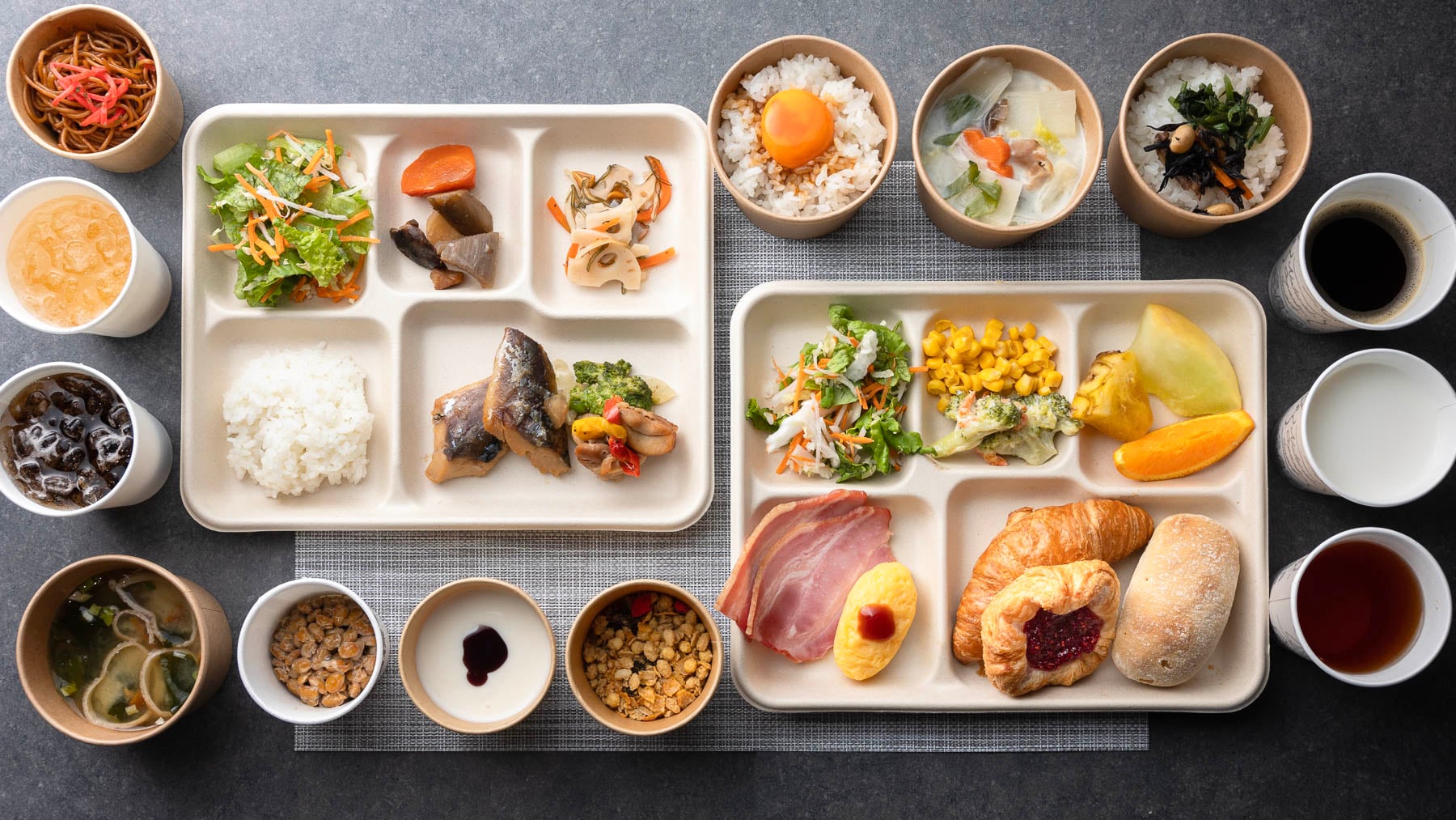[Free breakfast] A buffet of Japanese, Western and Chinese dishes