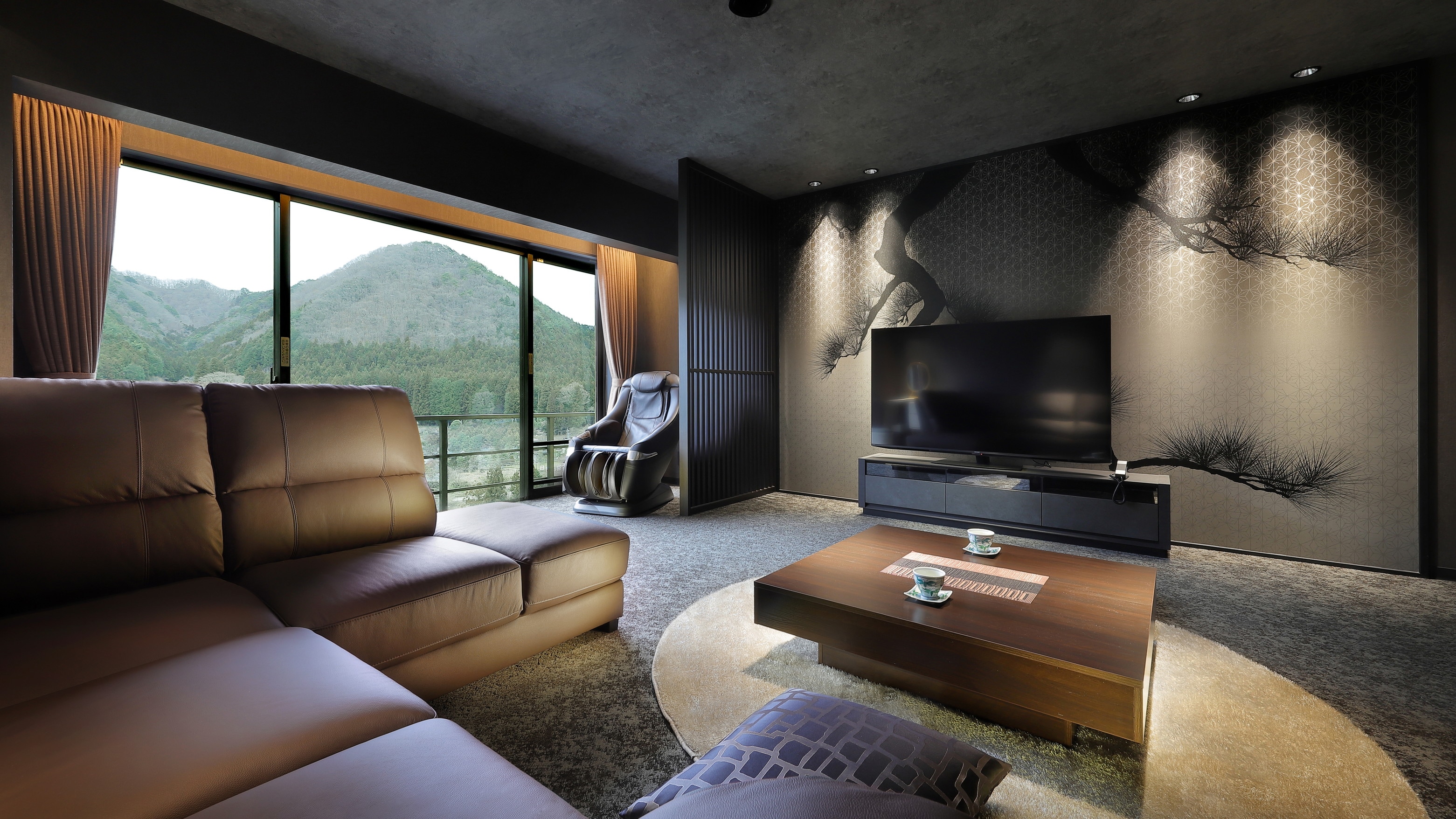 [Western-style twin room | Streamside] View ■ Massage chair included (non-smoking | 36 m2)