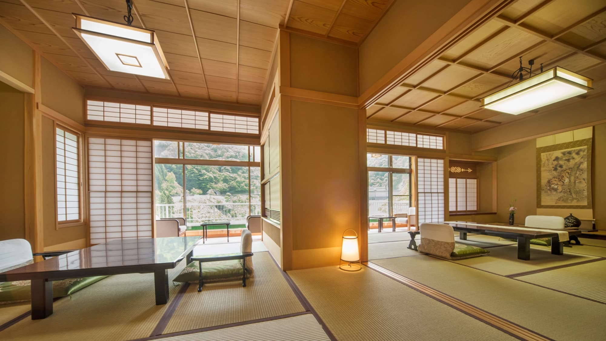 *[ห้องพิเศษจำกัดเพียง 1 ห้อง 12.5 เสื่อทาทามิ + 7 เสื่อทาทามิ] ห้องพัก 2 ห้องมองเห็นวิวเขื่อน Unazuki