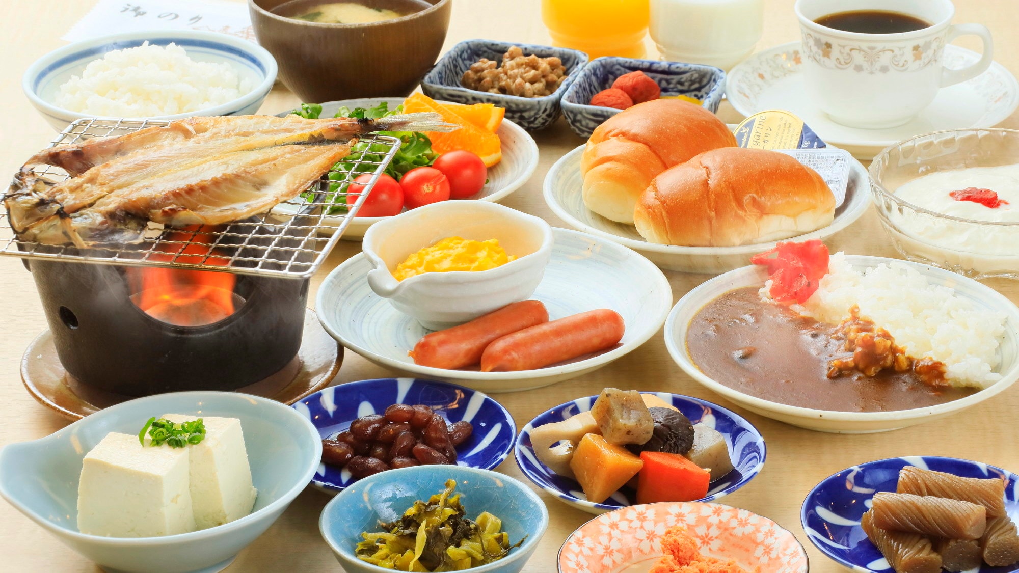 日式和西式自助早餐 * 示例