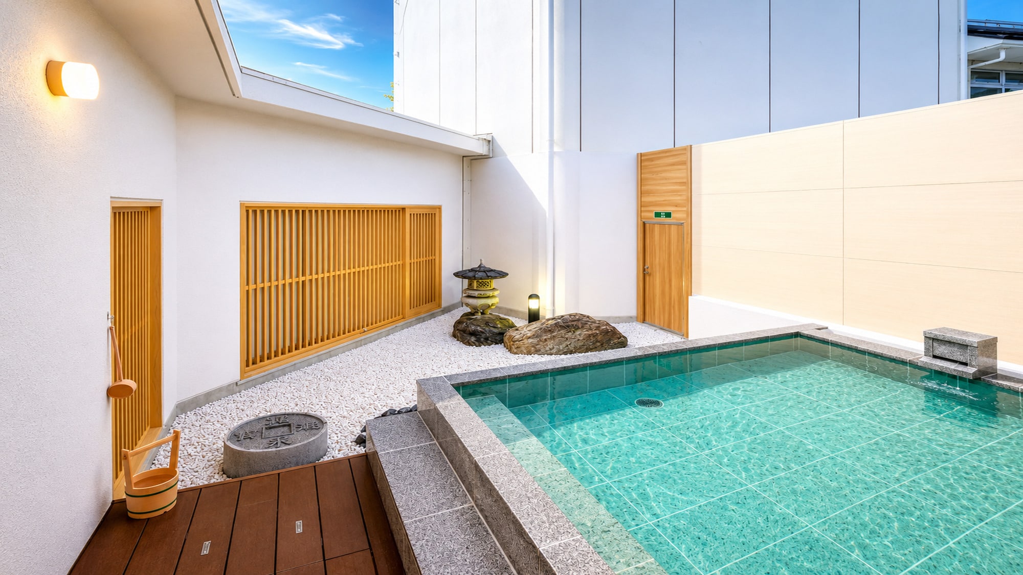 [Open-air bath] Enjoy the sound of a suikinkutsu (water harp) at "Kotone no Yu"