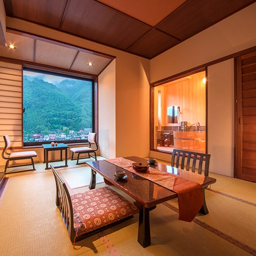 ◆ Guest room with semi-open-air bath 10 tatami mats ◆