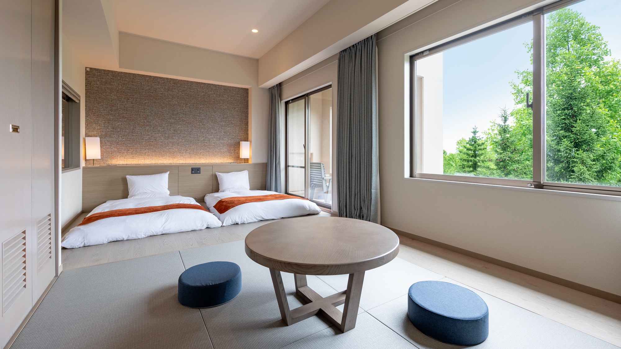 [Phòng đôi hiện đại kiểu Nhật] Tầng trên cùng, 33,87㎡, trải chiếu tatami và giường thấp, thích hợp cho trẻ em!