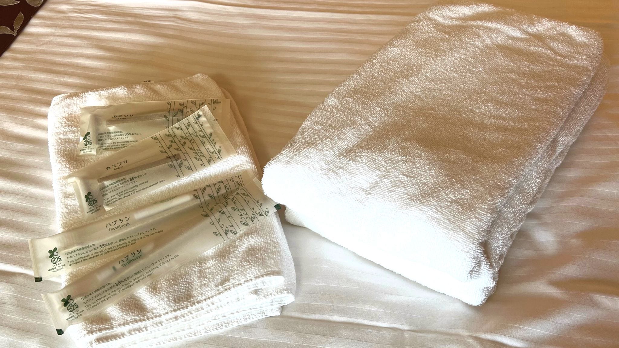 [Guest rooms] Basic amenities provided (face towel, bath towel, toothbrush, razor)