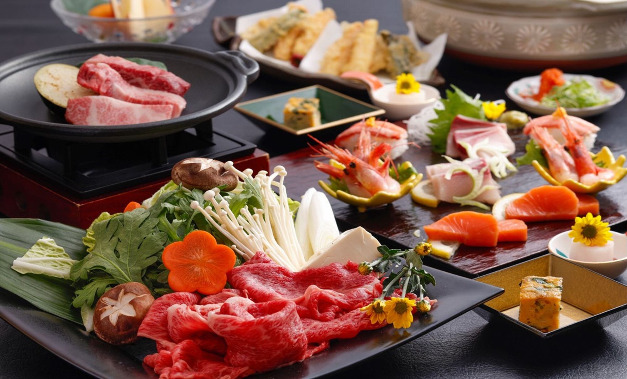 但马牛怀石料理例：品牌但马牛＆陶瓷烤炉