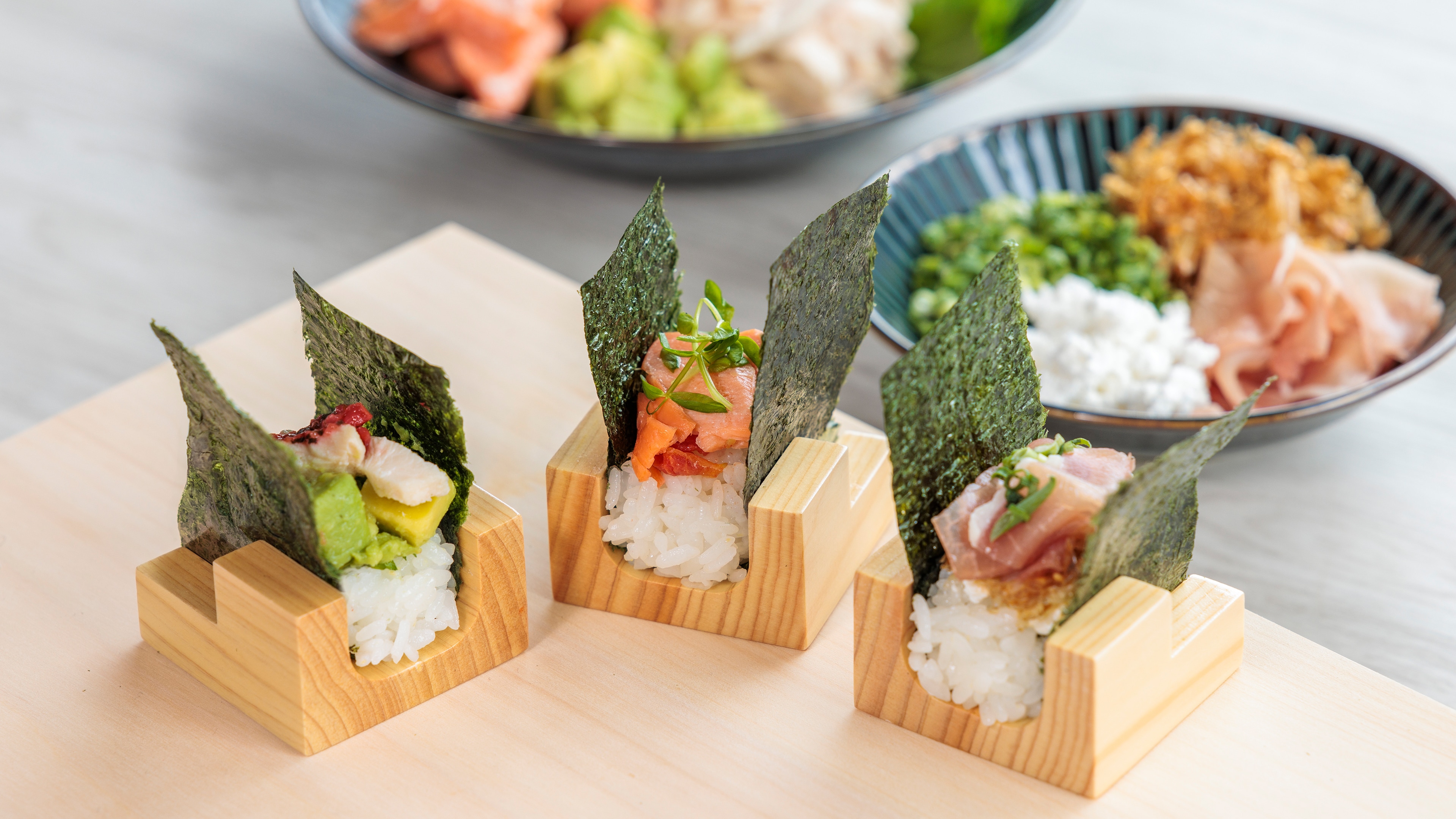 Breakfast at THE10: A reward rice ball made with Niigata Koshihikari rice.