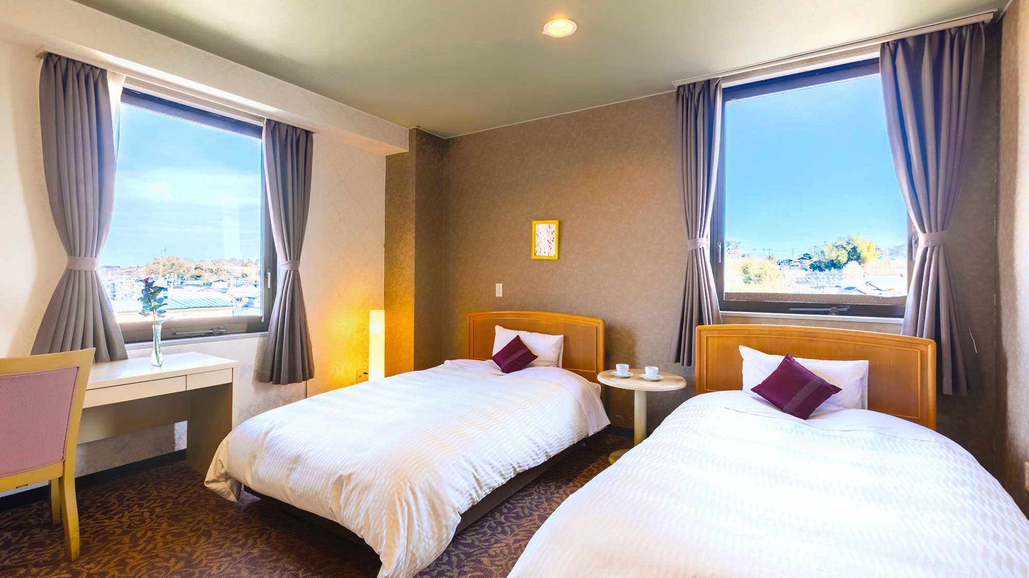 ★ 更新雙床間 ★ 獨立浴室和衛生間/禁煙<19-25平方米>