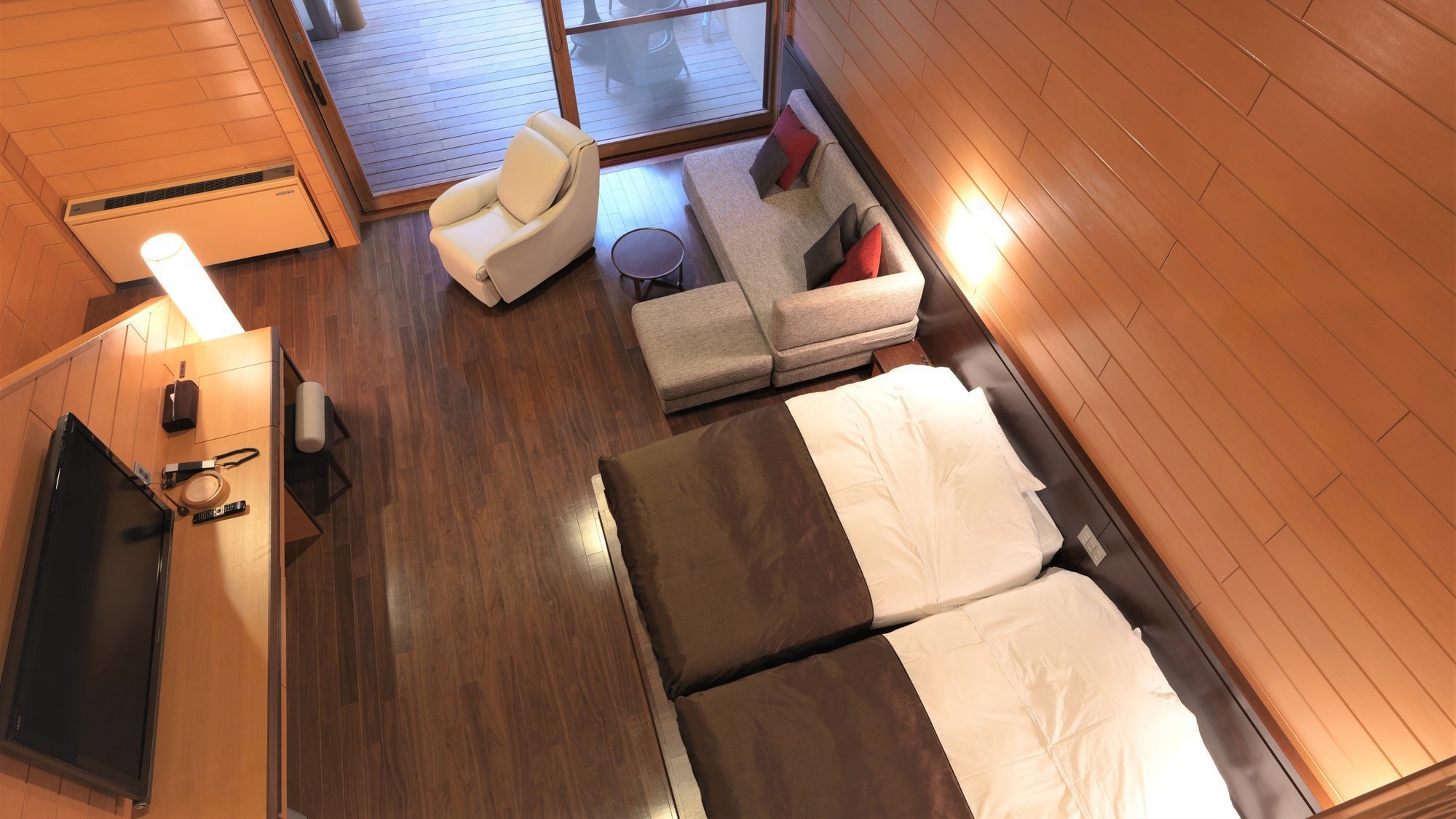 [Cottage with open-air bath] A guest room recommended for groups with twin beds on the 1st and 2nd floors (example of guest room)
