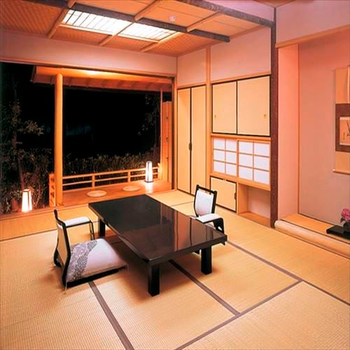 << Sukiya-zukuri ☆ Guest room with Tsukimidai >> Japanese-style room 12 tatami mats Sukiya-zukuri Tsukimidai (veranda style) 40㎡ [Example of guest room]